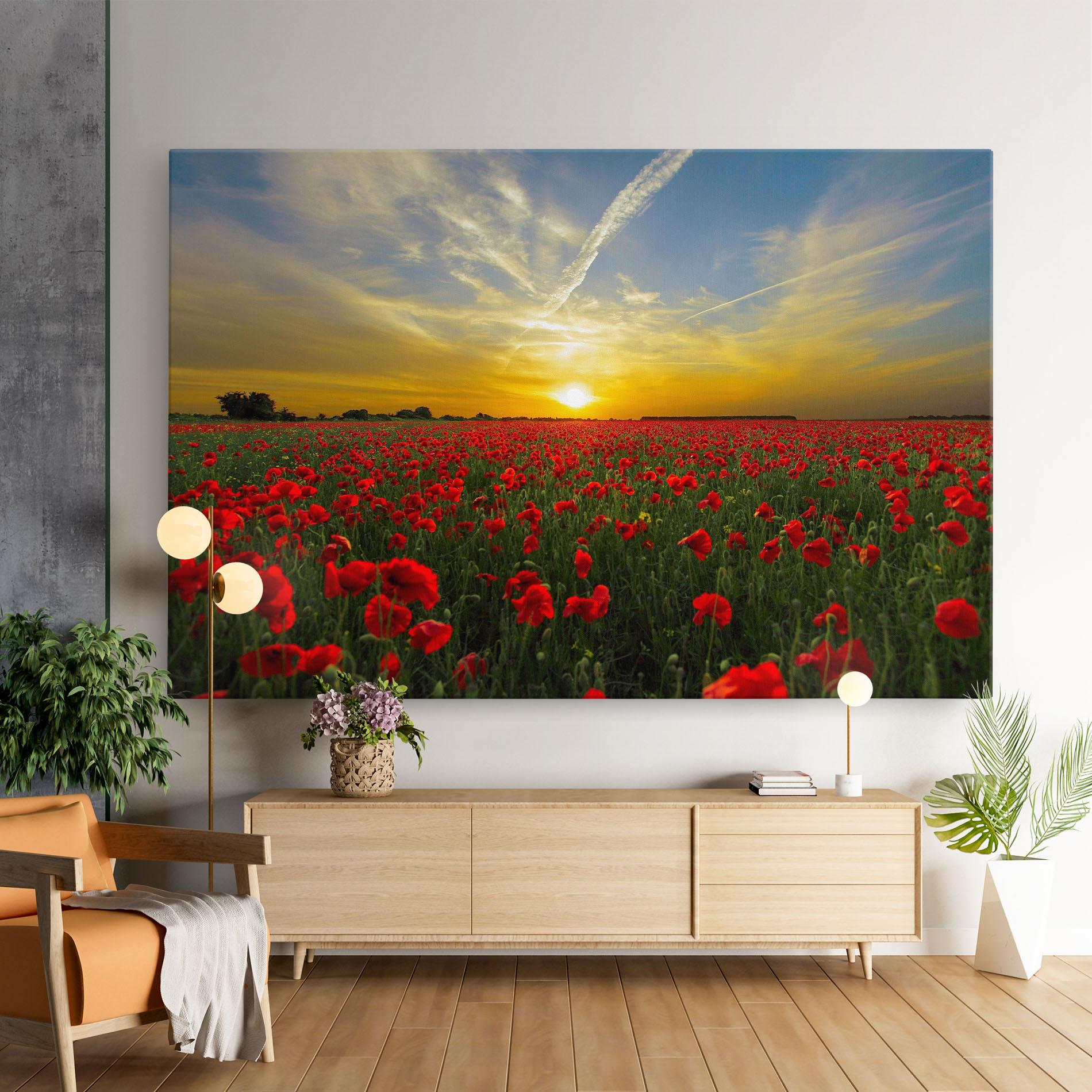 Obraz na Płótnie Poppies Sunset mockup 9