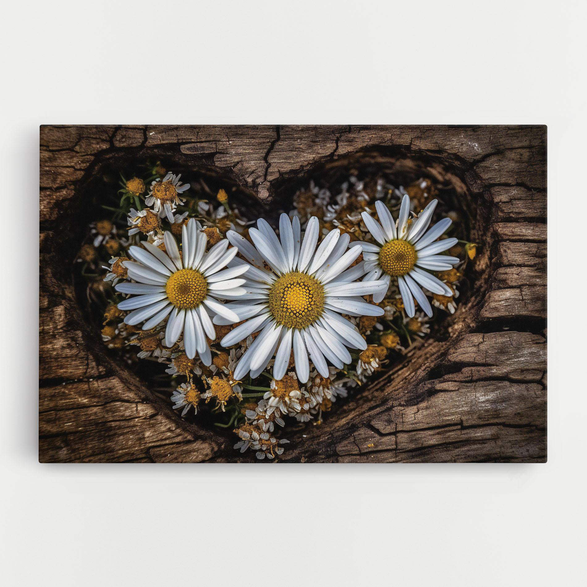Obraz na Płótnie Heart Shaped Daisy mockup 0