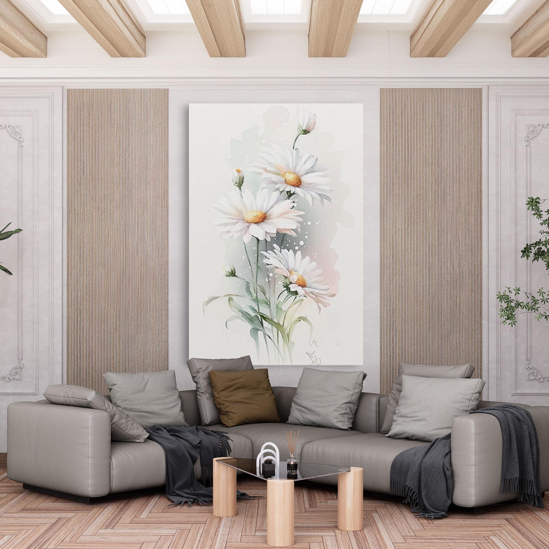 Obraz na Płótnie Dreamy White Daisy mockup 6