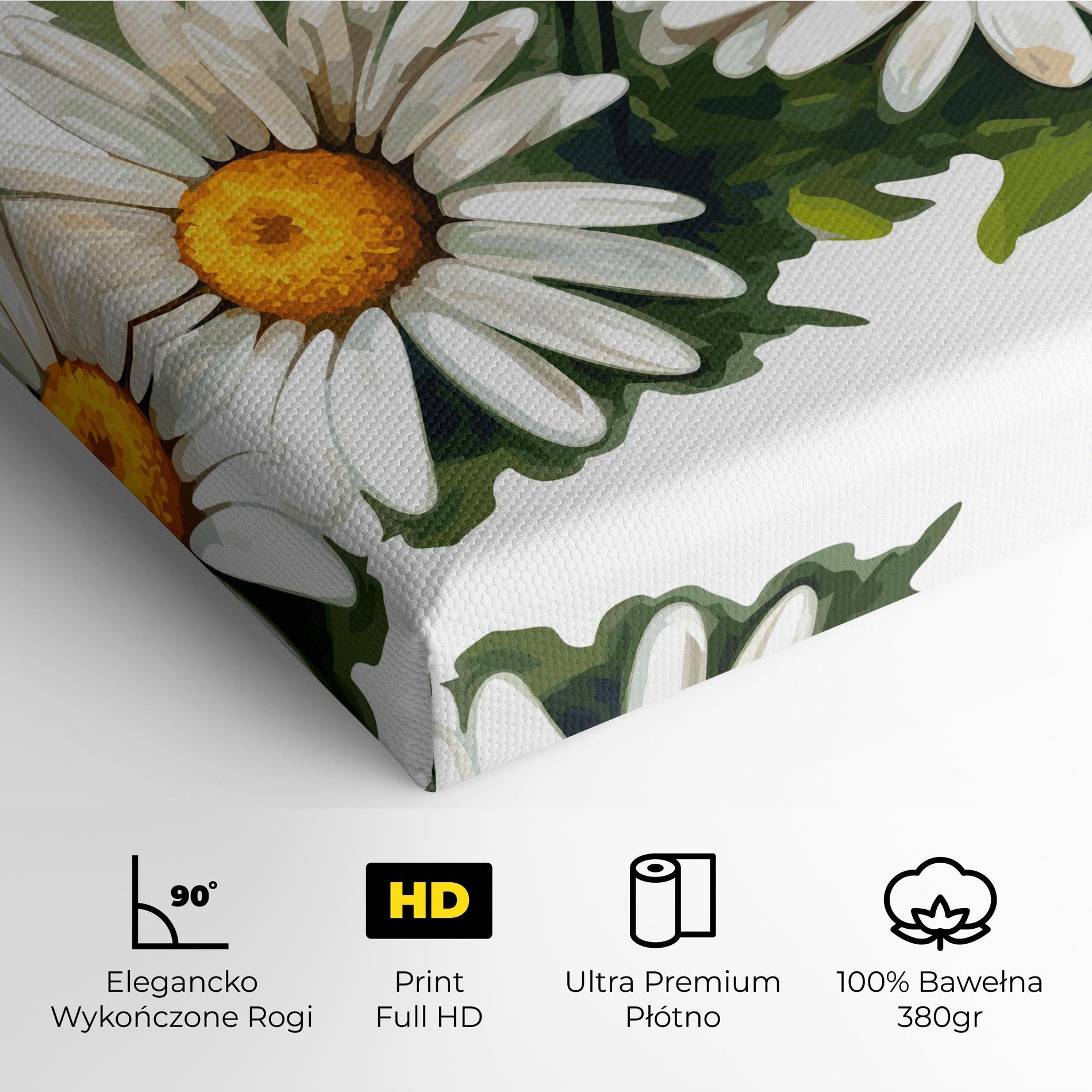 Obraz na Płótnie Grey White Daisy mockup 4