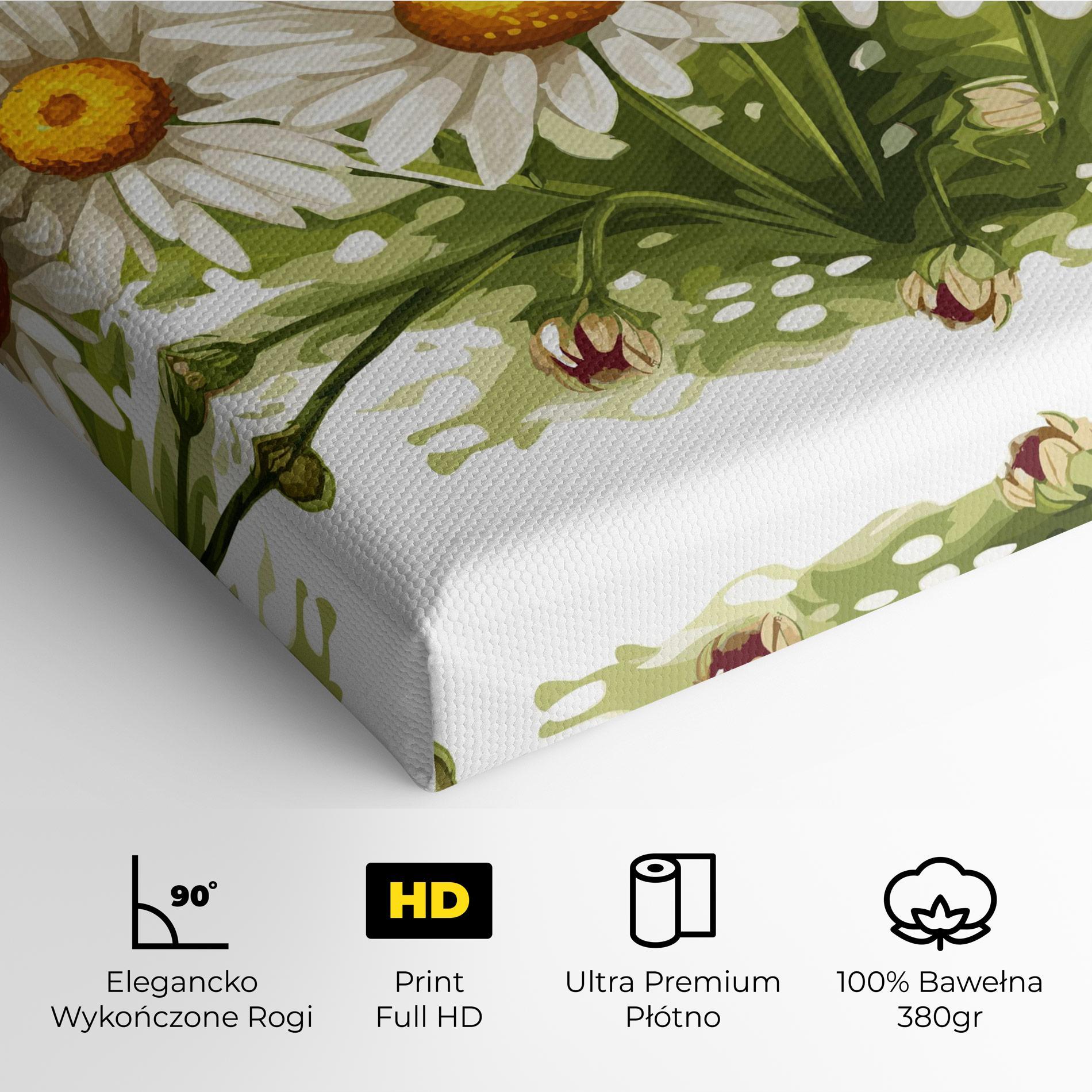Obraz na Płótnie White Grey Daisy mockup 4