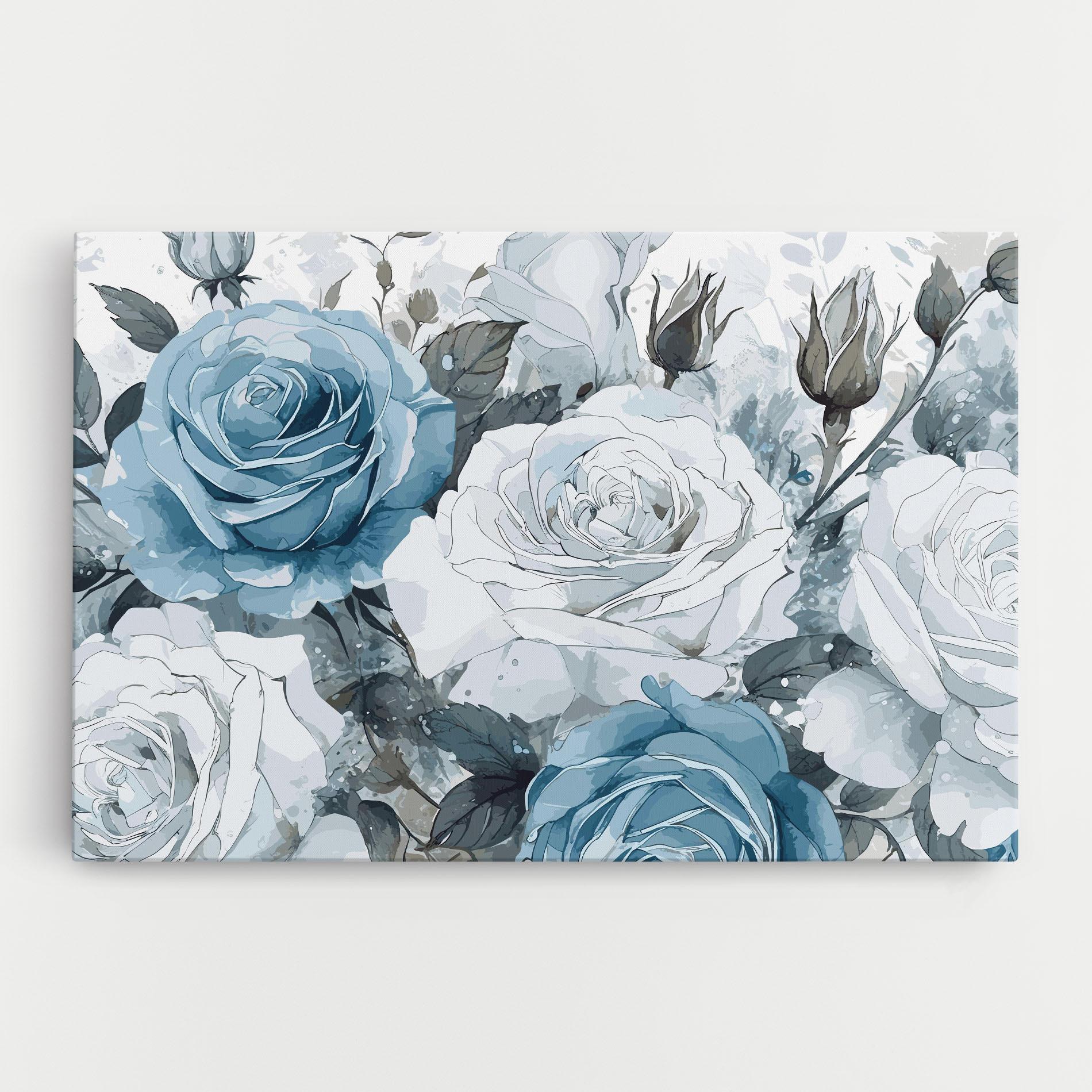 Obraz na Płótnie Blue White Rose mockup 0