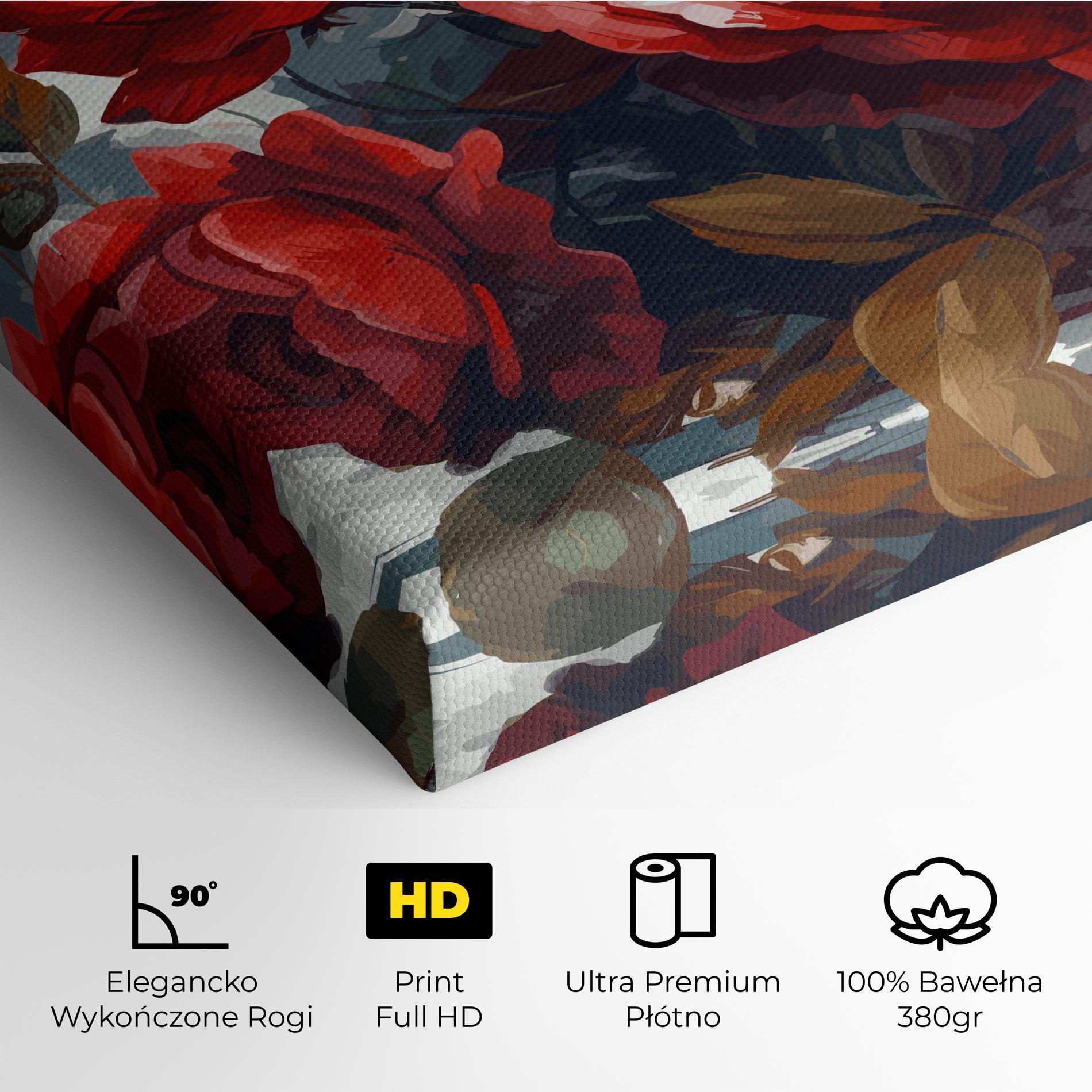 Obraz na Płótnie Beautiful Red Roses mockup 4