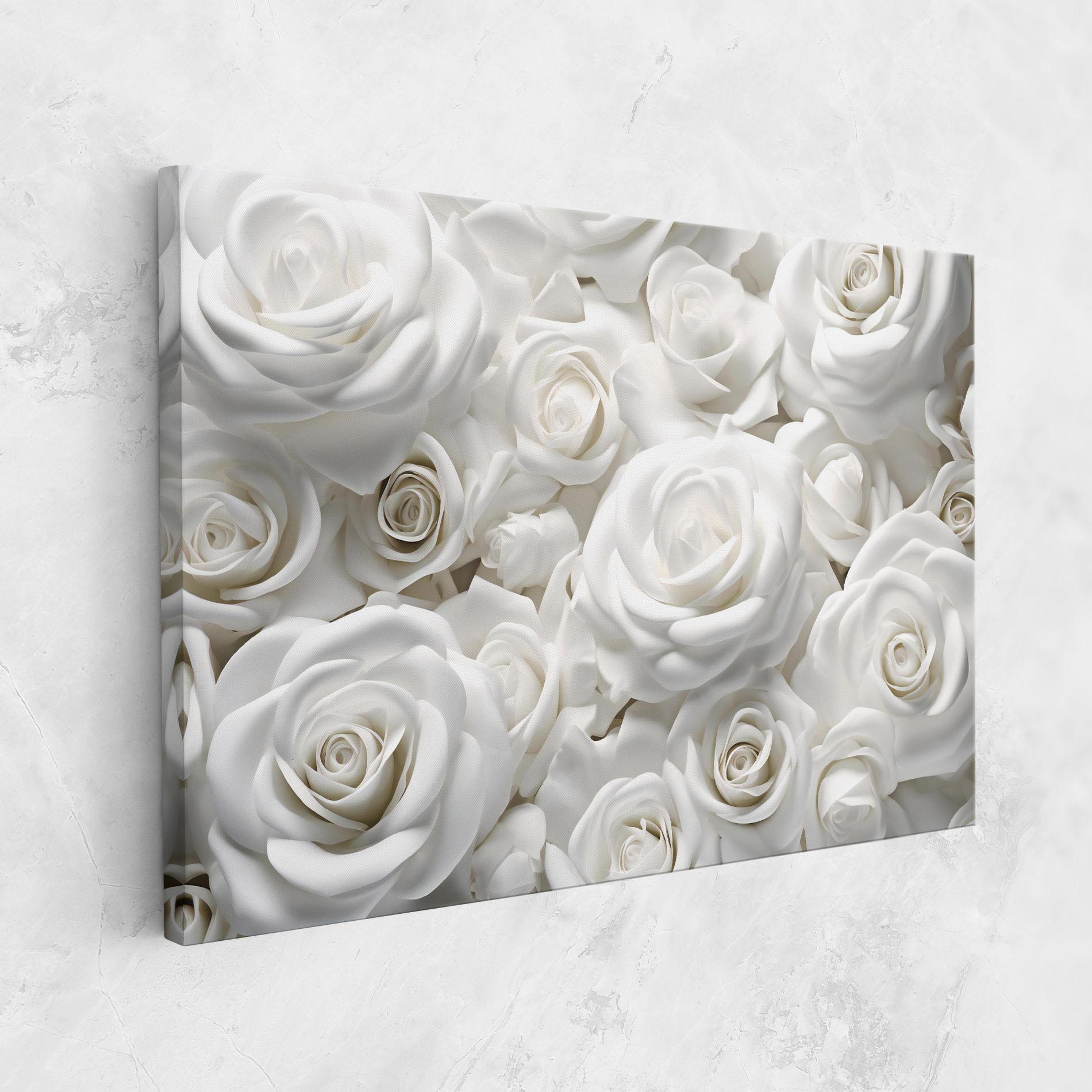 Obraz na Płótnie 3d White Roses mockup 1