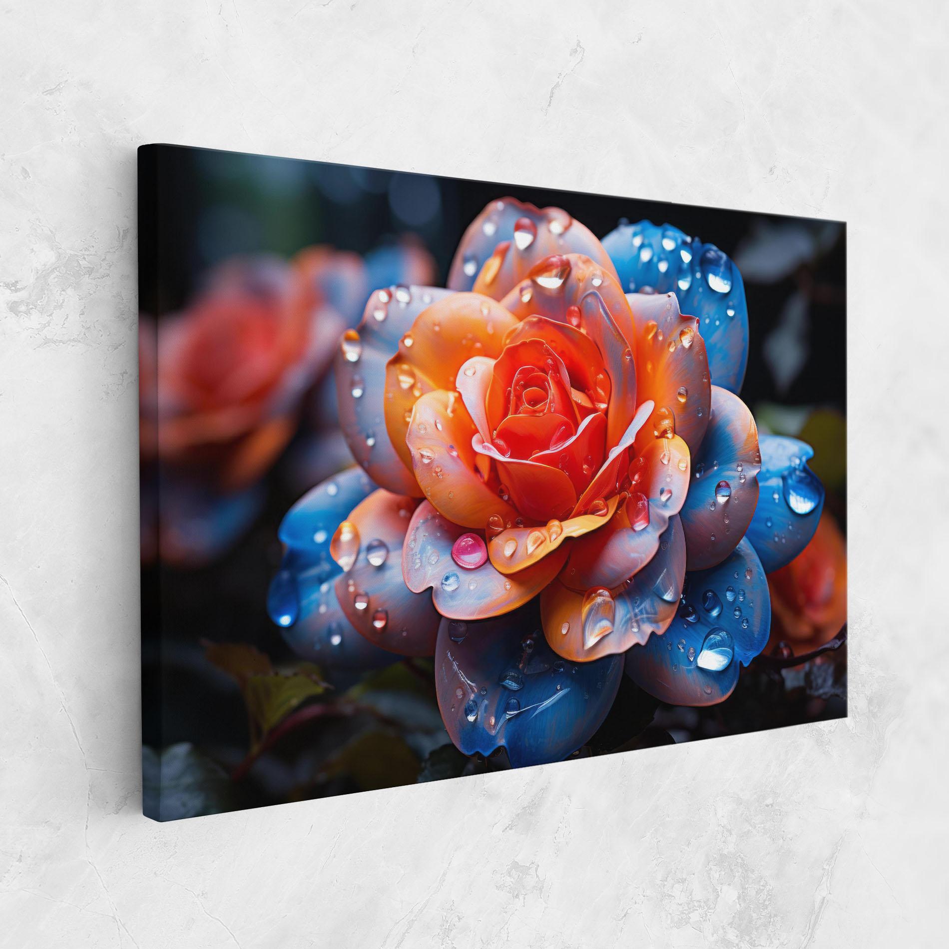 Obraz na Płótnie Orange Blue Rose mockup 1