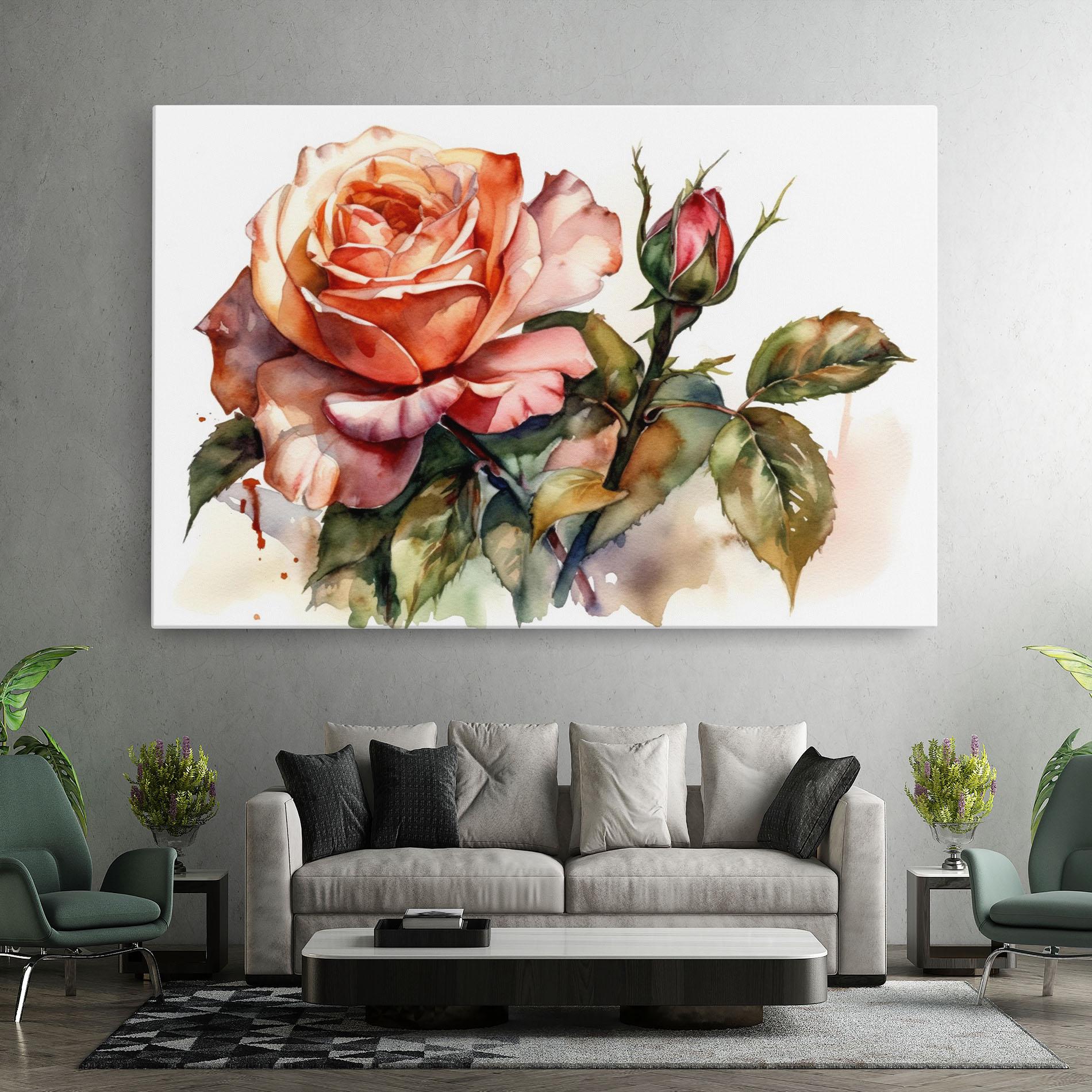 Obraz na Płótnie Big Rose Painted mockup 7