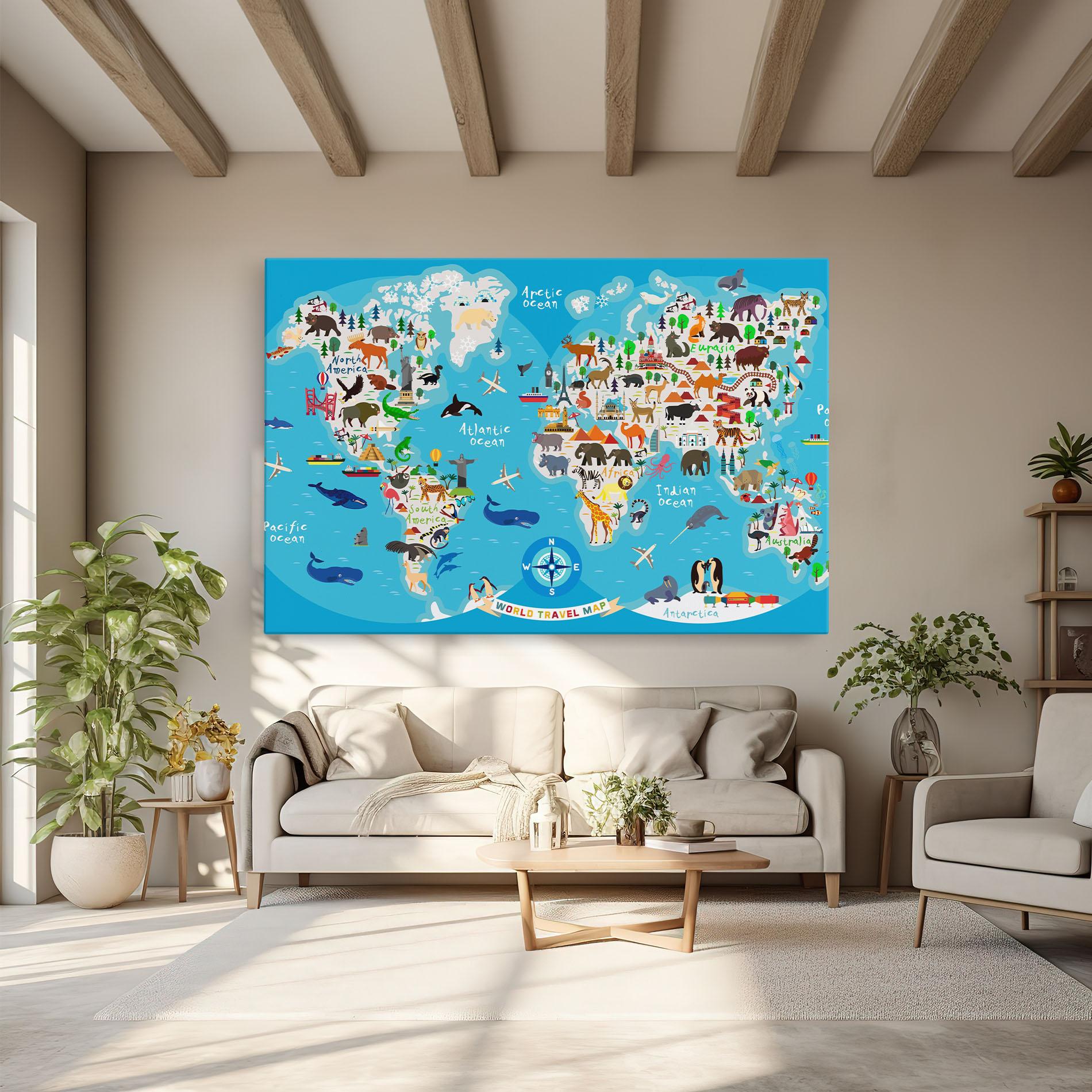 Obraz na Płótnie Travel Map mockup 6