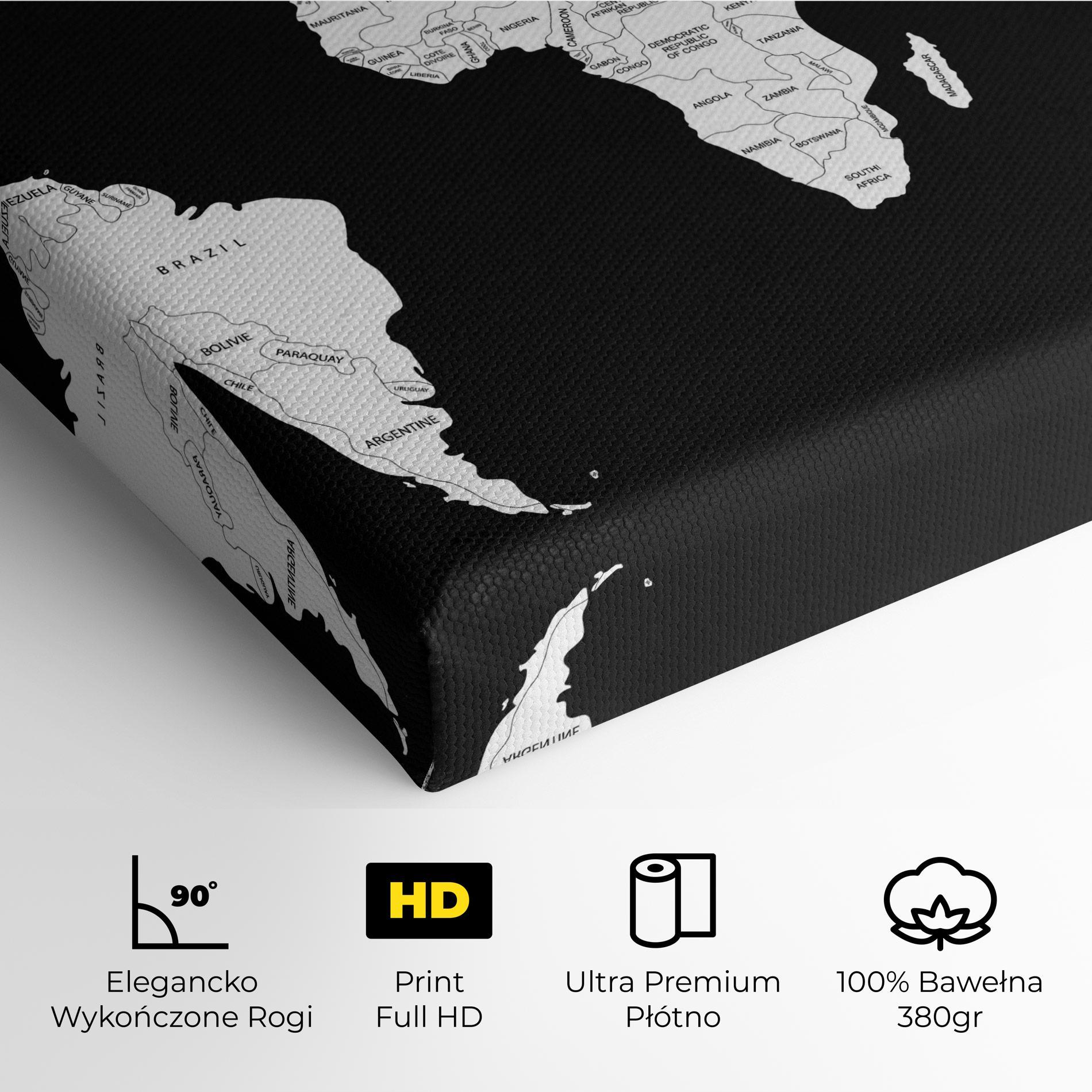 Obraz na Płótnie White World Map mockup 4