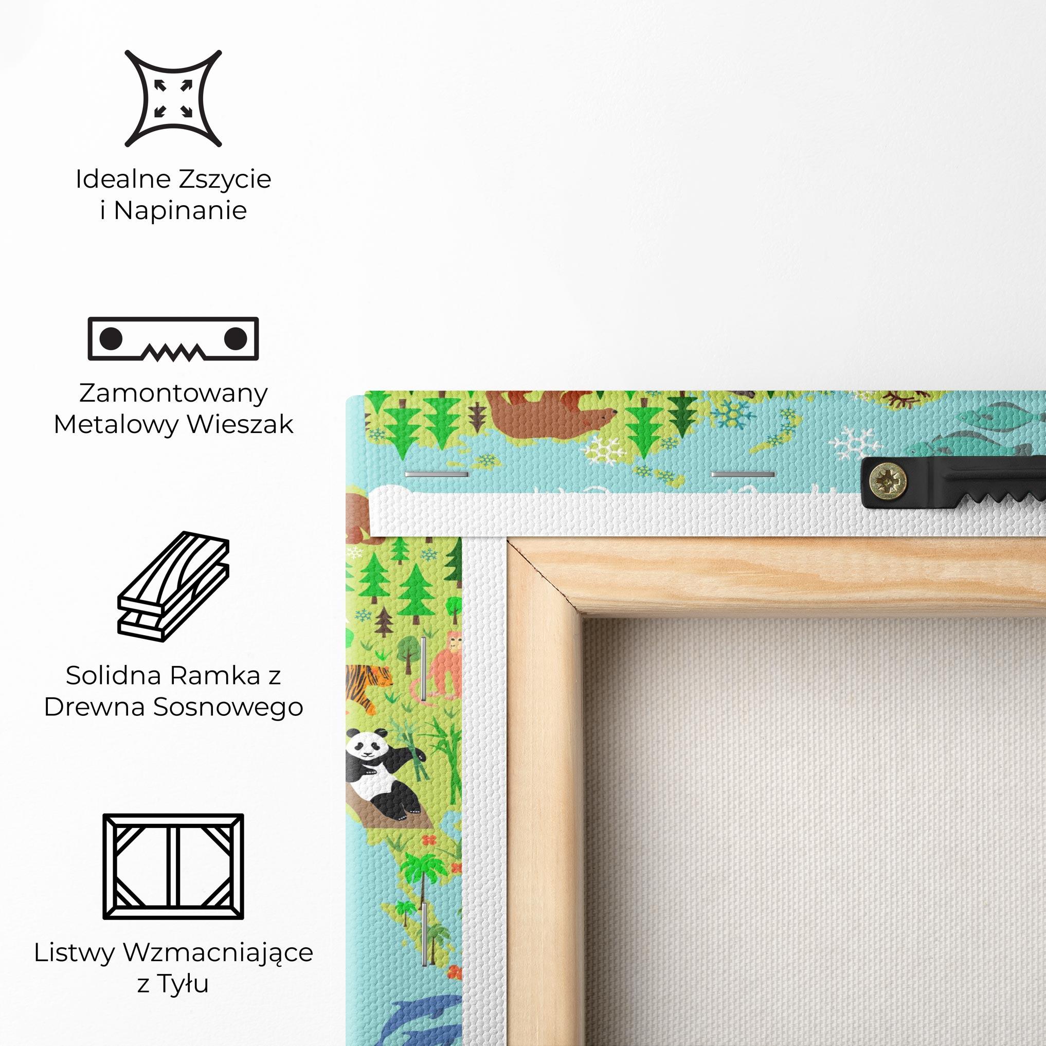 Obraz na Płótnie Animal World Map mockup 5
