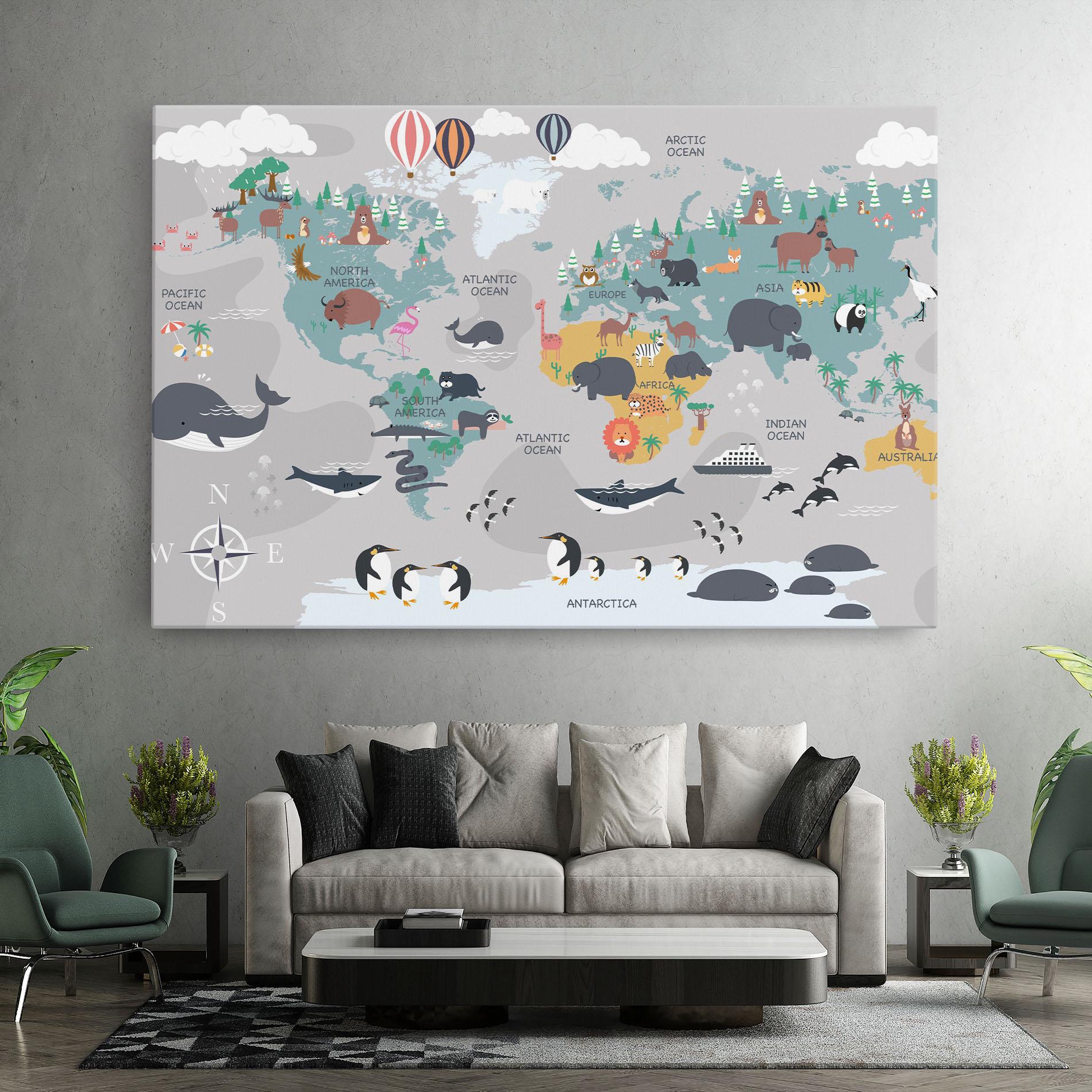 Obraz na Płótnie Cute Kids Map mockup 7