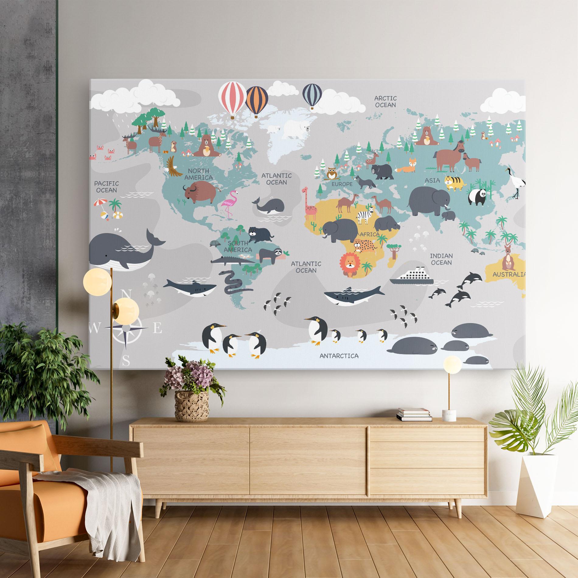 Obraz na Płótnie Cute Kids Map mockup 9