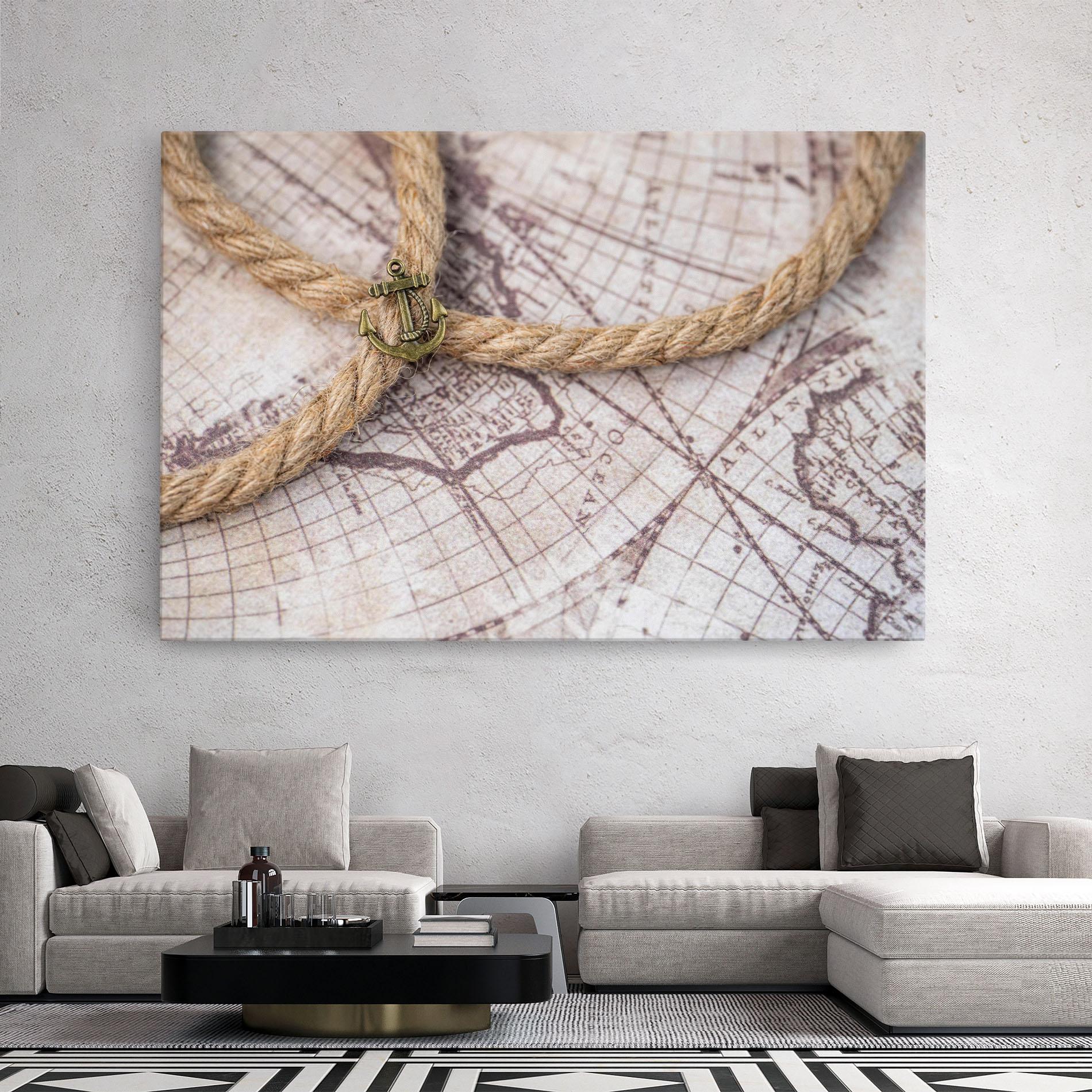 Obraz na Płótnie Anchor Map mockup 2