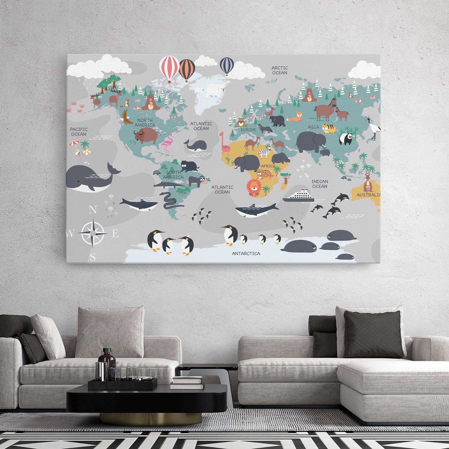 Obraz na Płótnie Cute Kids Map mockup 2