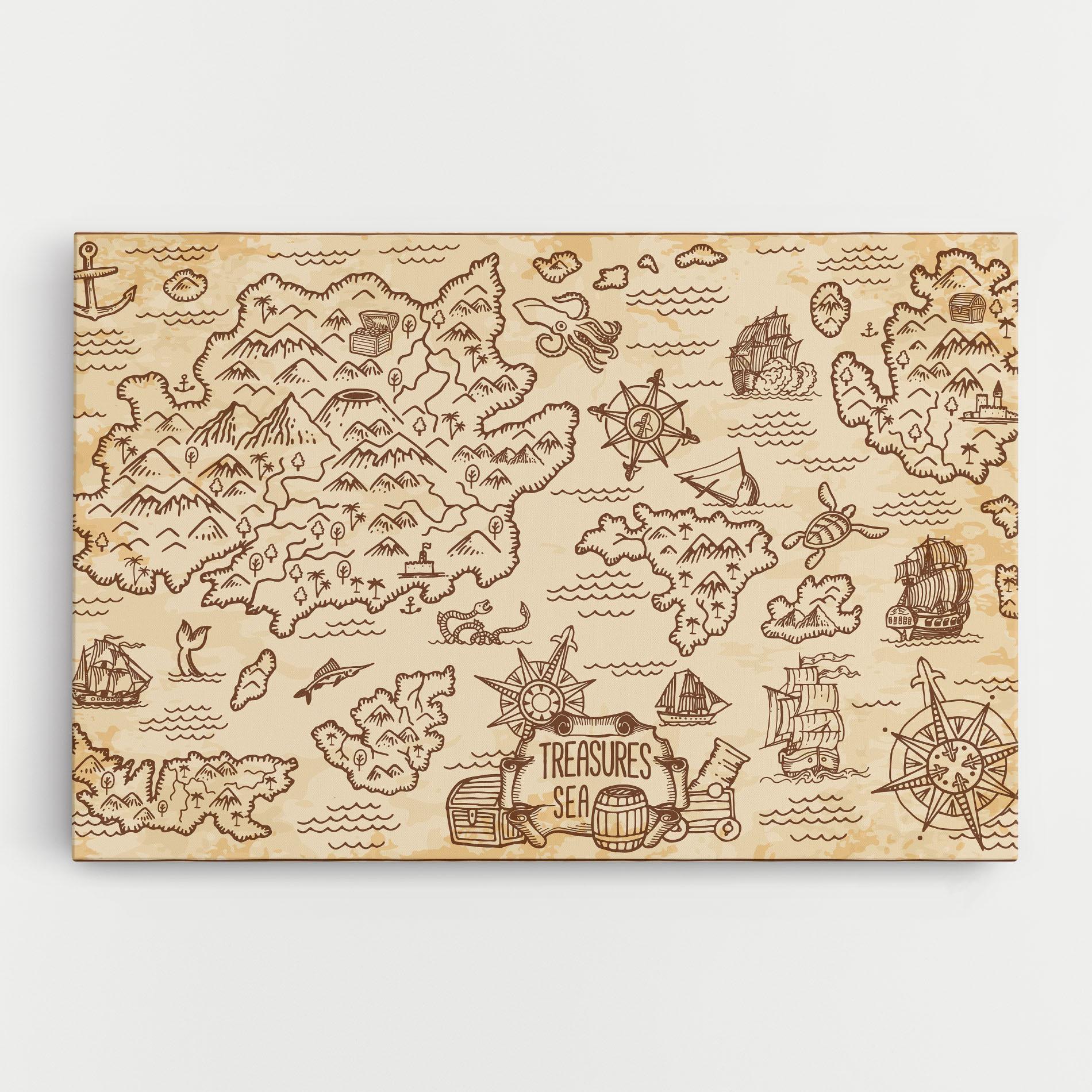 Obraz na Płótnie Cream Coffee Map mockup 0