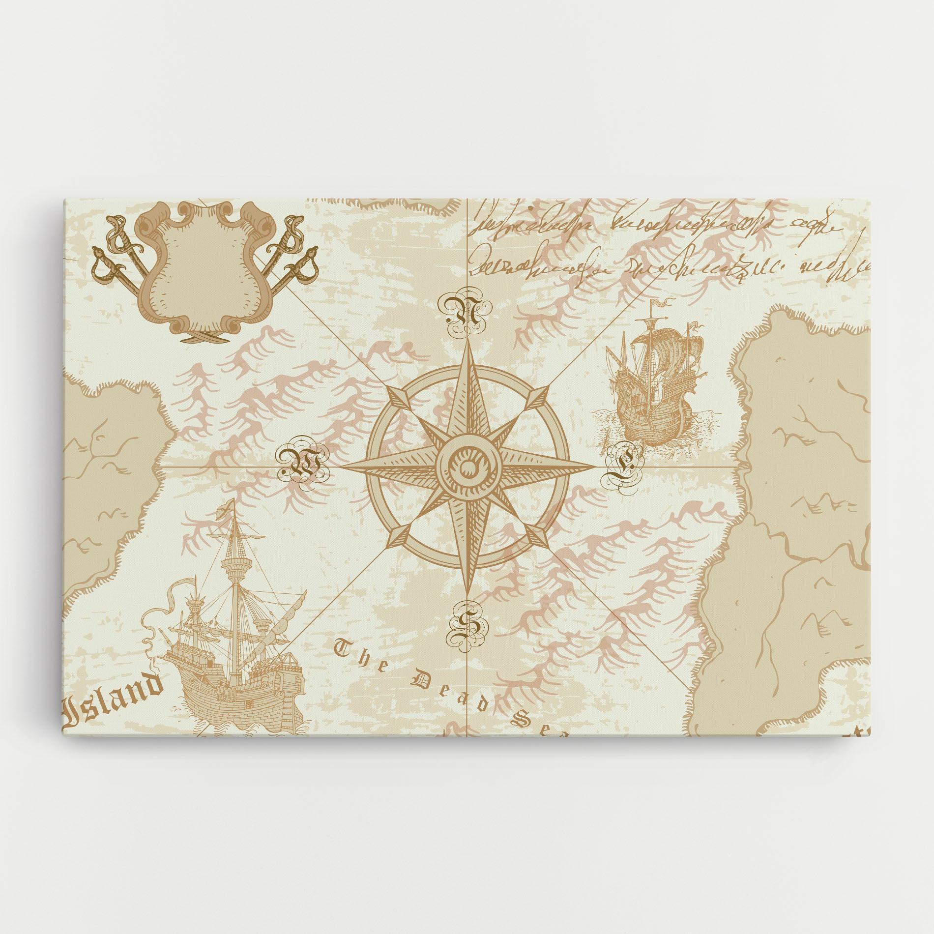 Obraz na Płótnie Cream Compass mockup 0