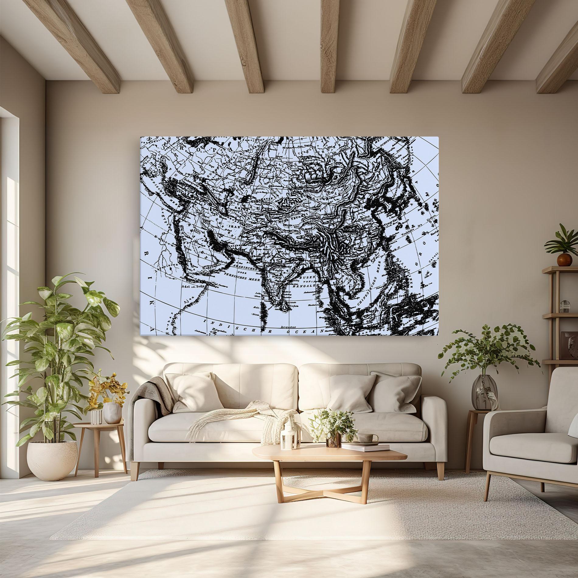 Obraz na Płótnie Blue Old Map mockup 6