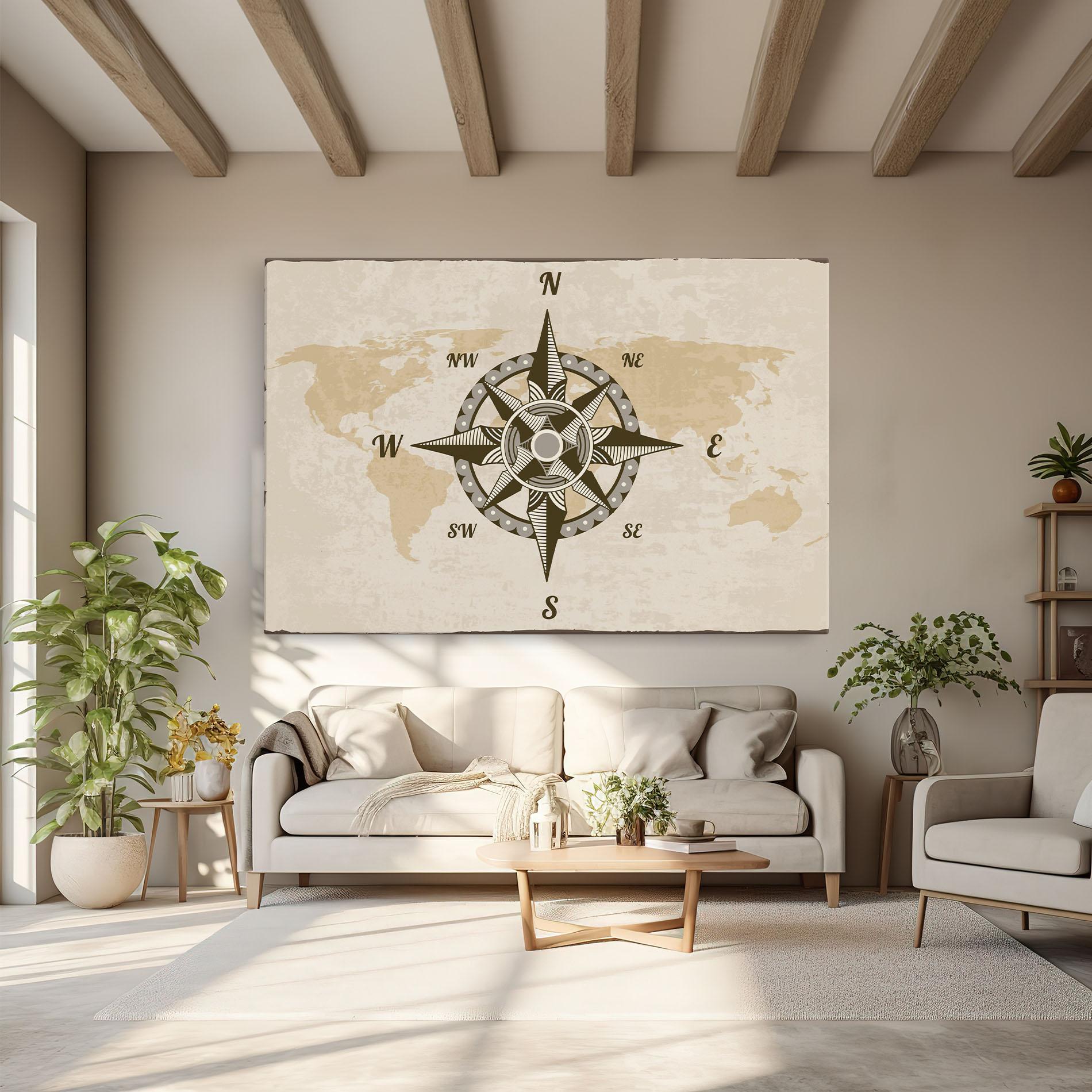 Obraz na Płótnie Nautical Compass mockup 6
