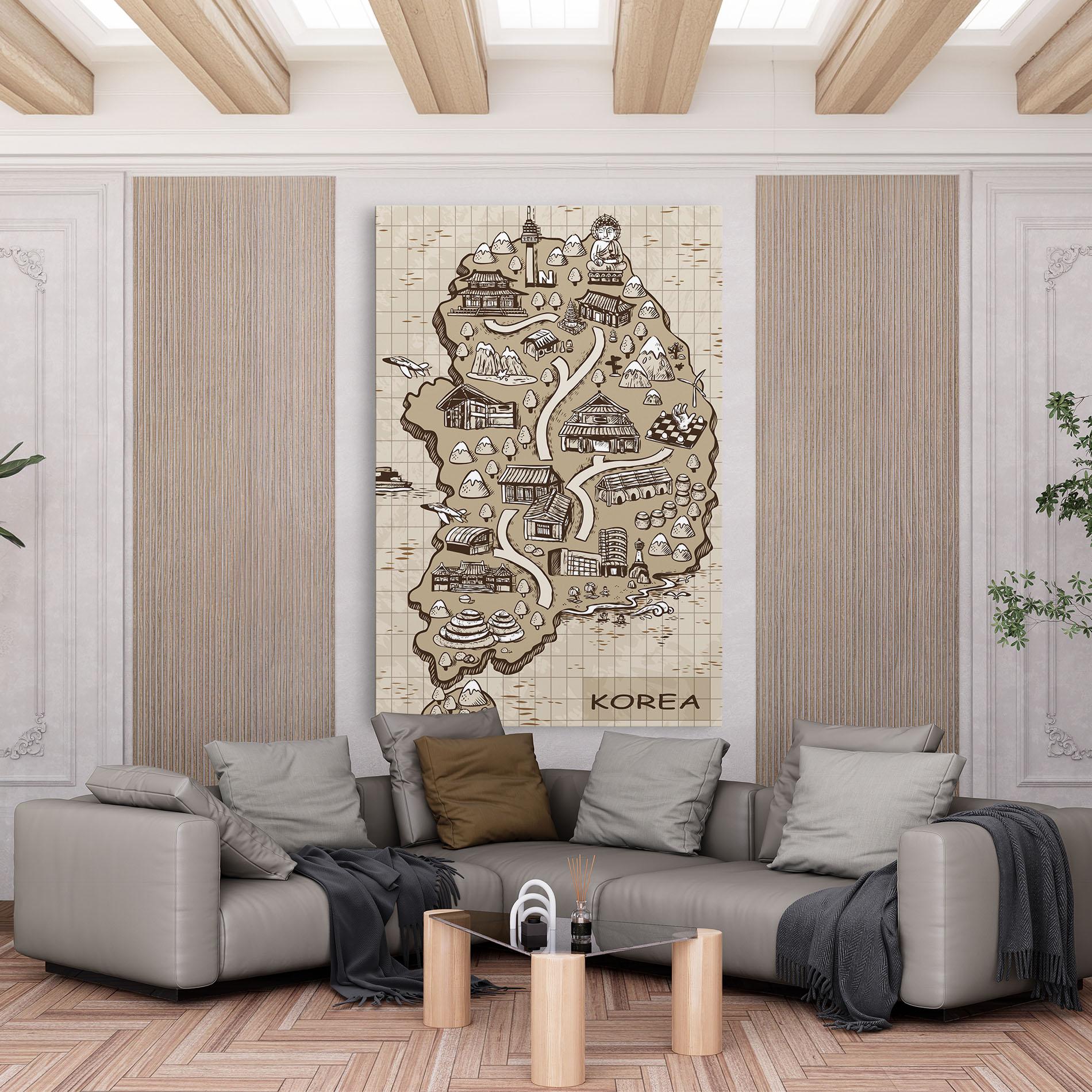 Obraz na Płótnie Old Korea Map mockup 6