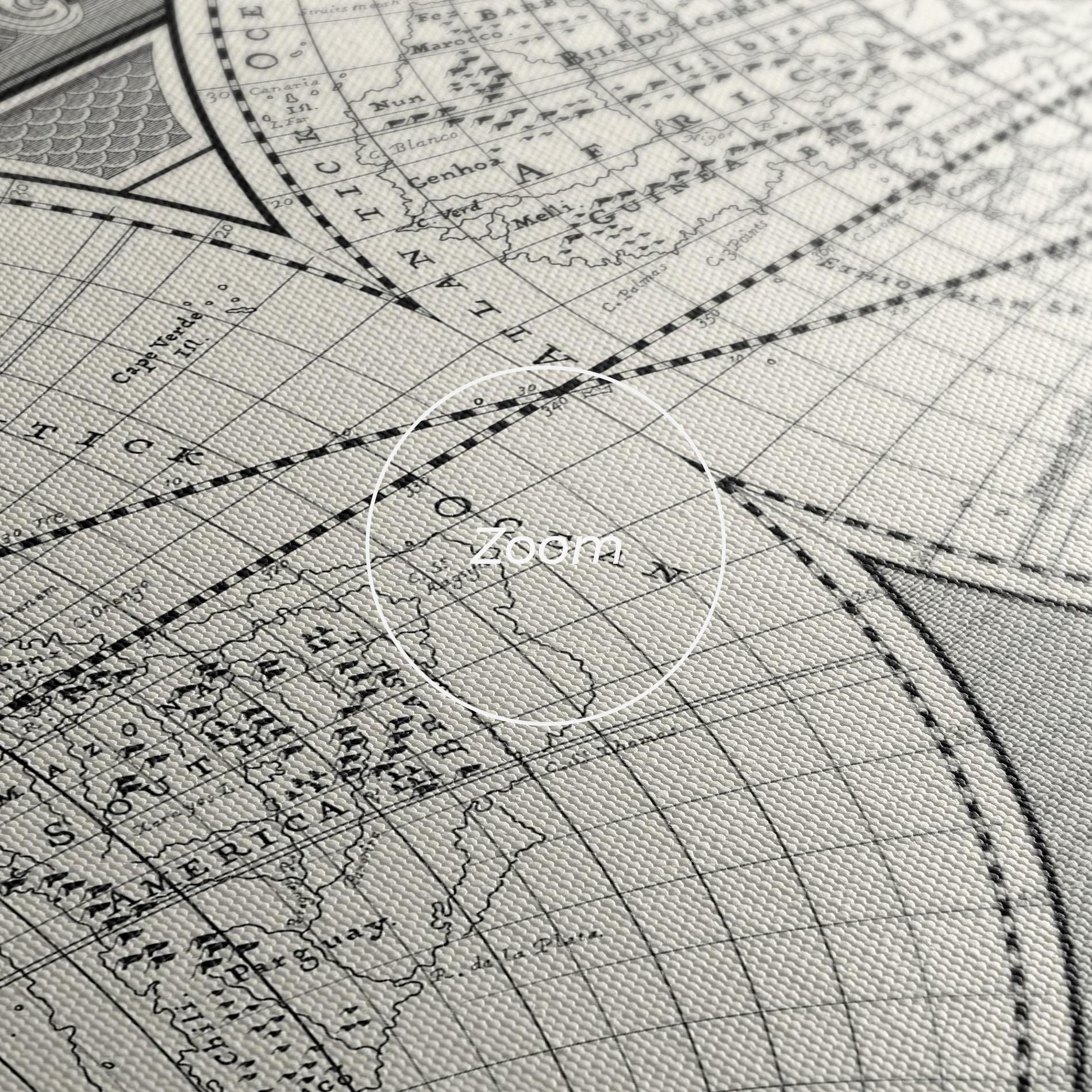 Obraz na Płótnie Black White Map mockup 3