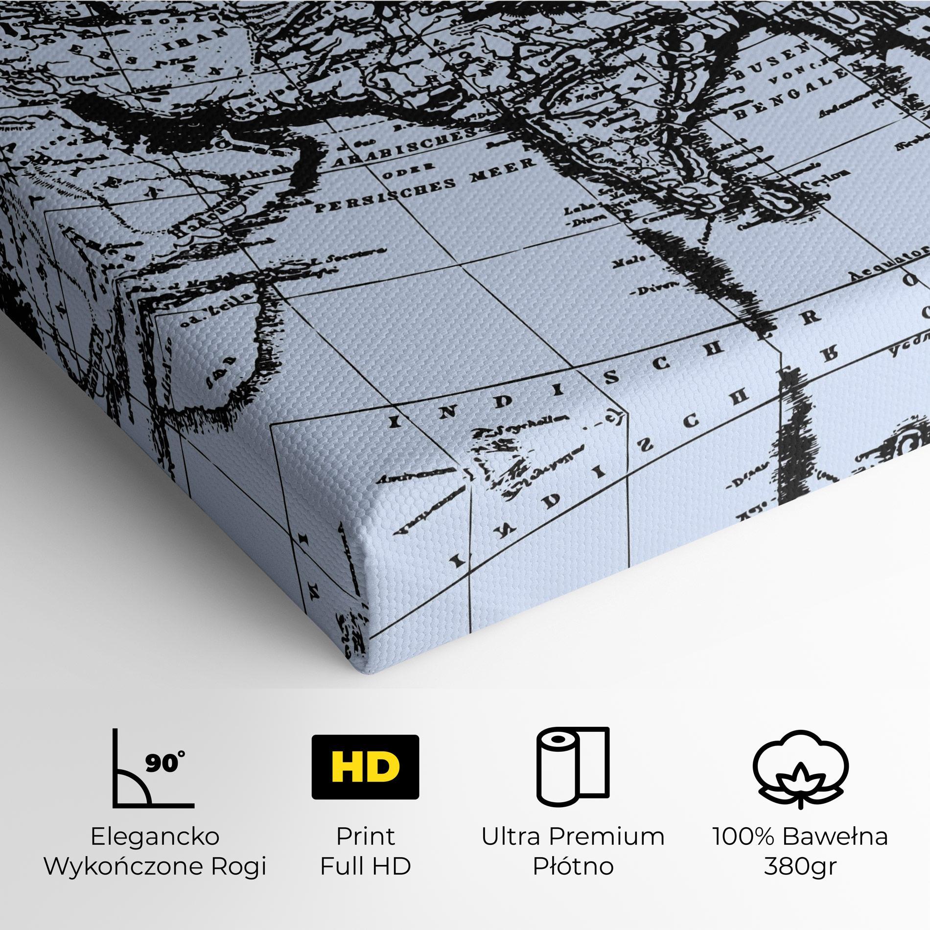 Obraz na Płótnie Blue Old Map mockup 4