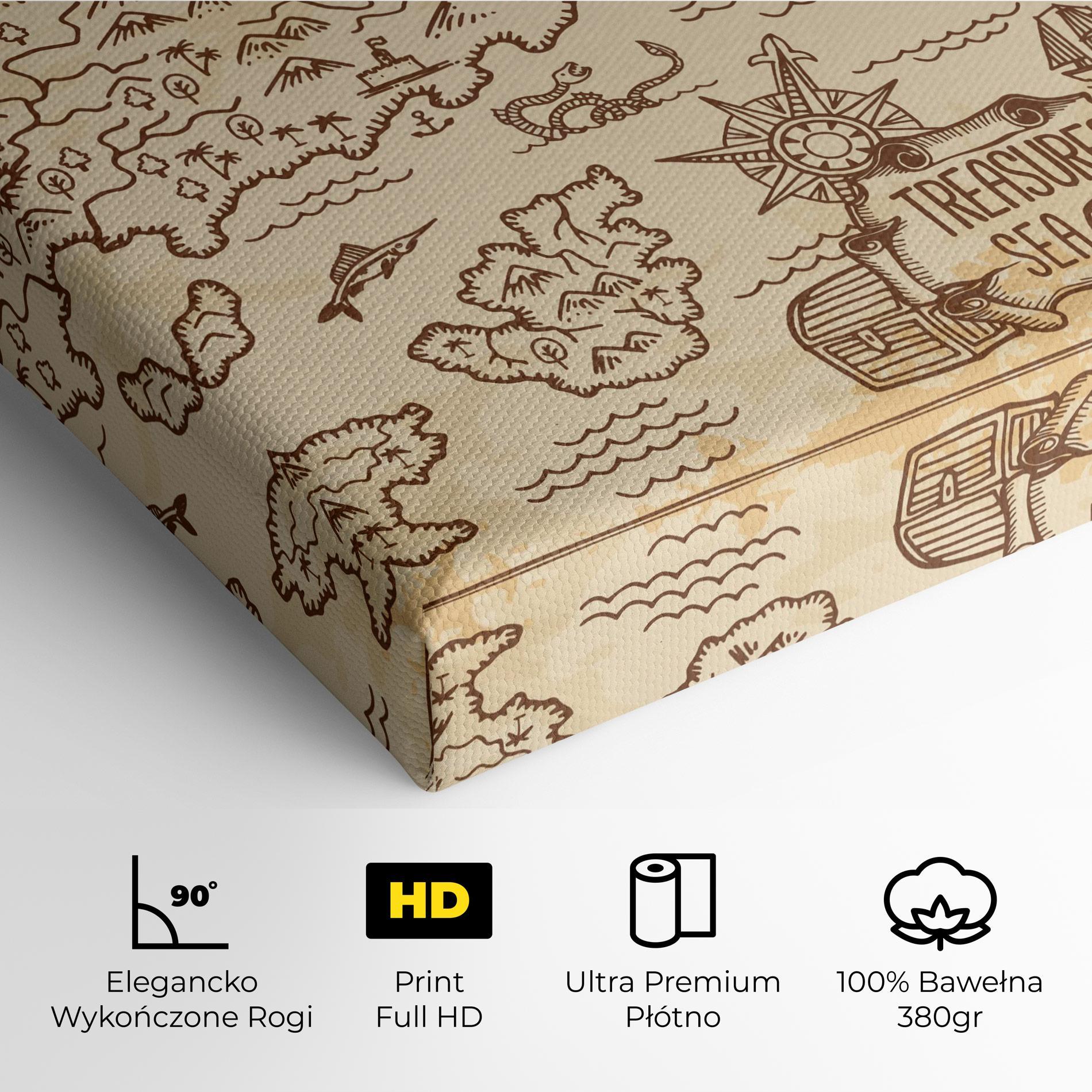 Obraz na Płótnie Cream Coffee Map mockup 4