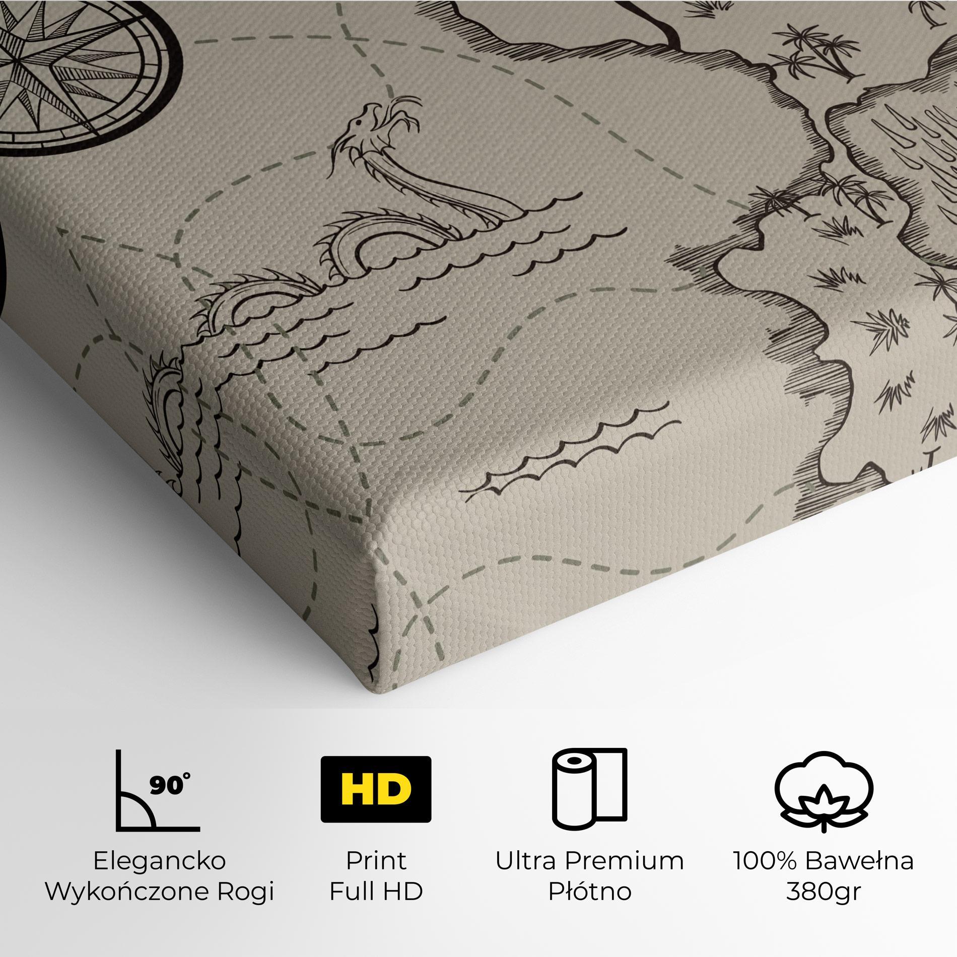 Obraz na Płótnie Cream Island Map mockup 4