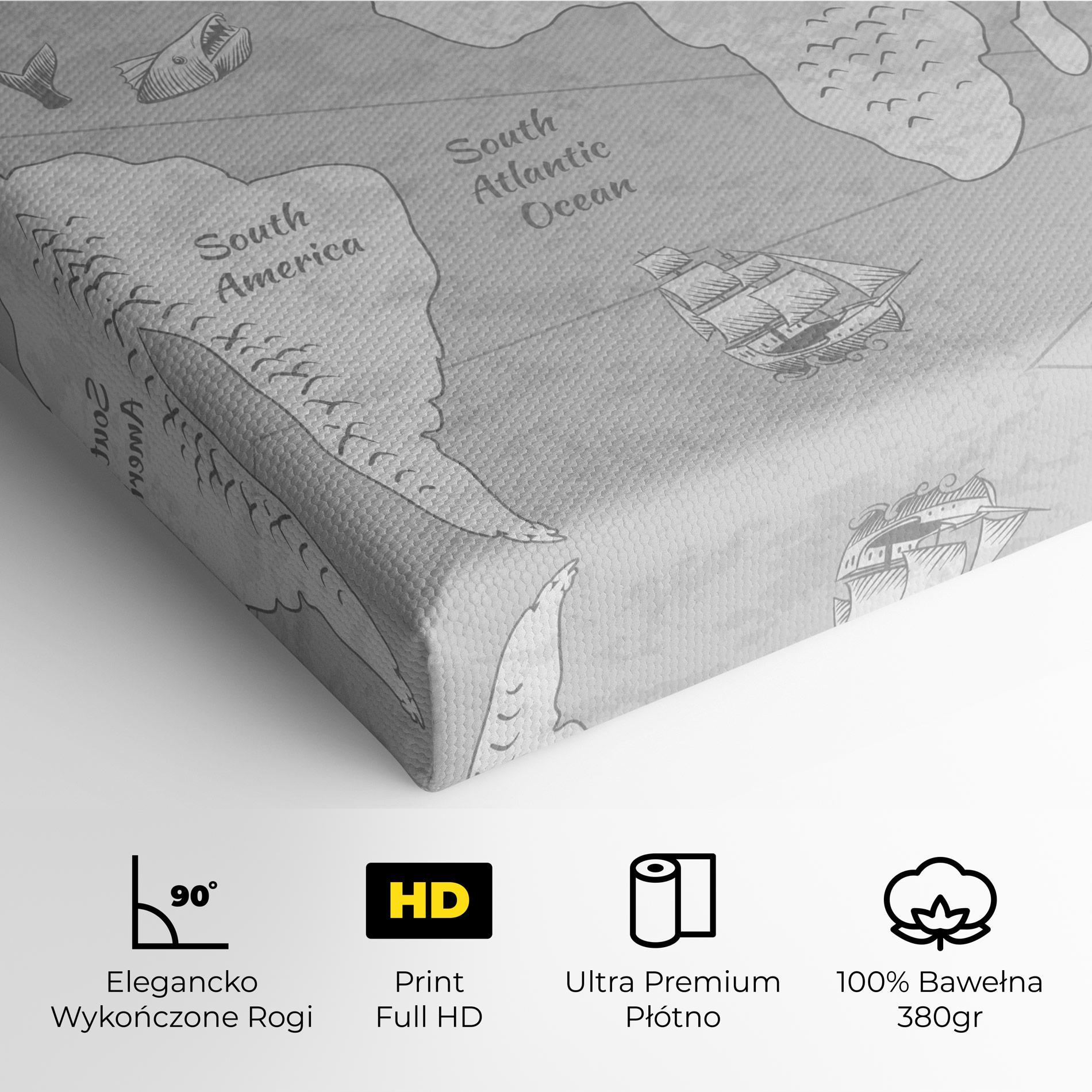 Obraz na Płótnie Grey Old Map mockup 4