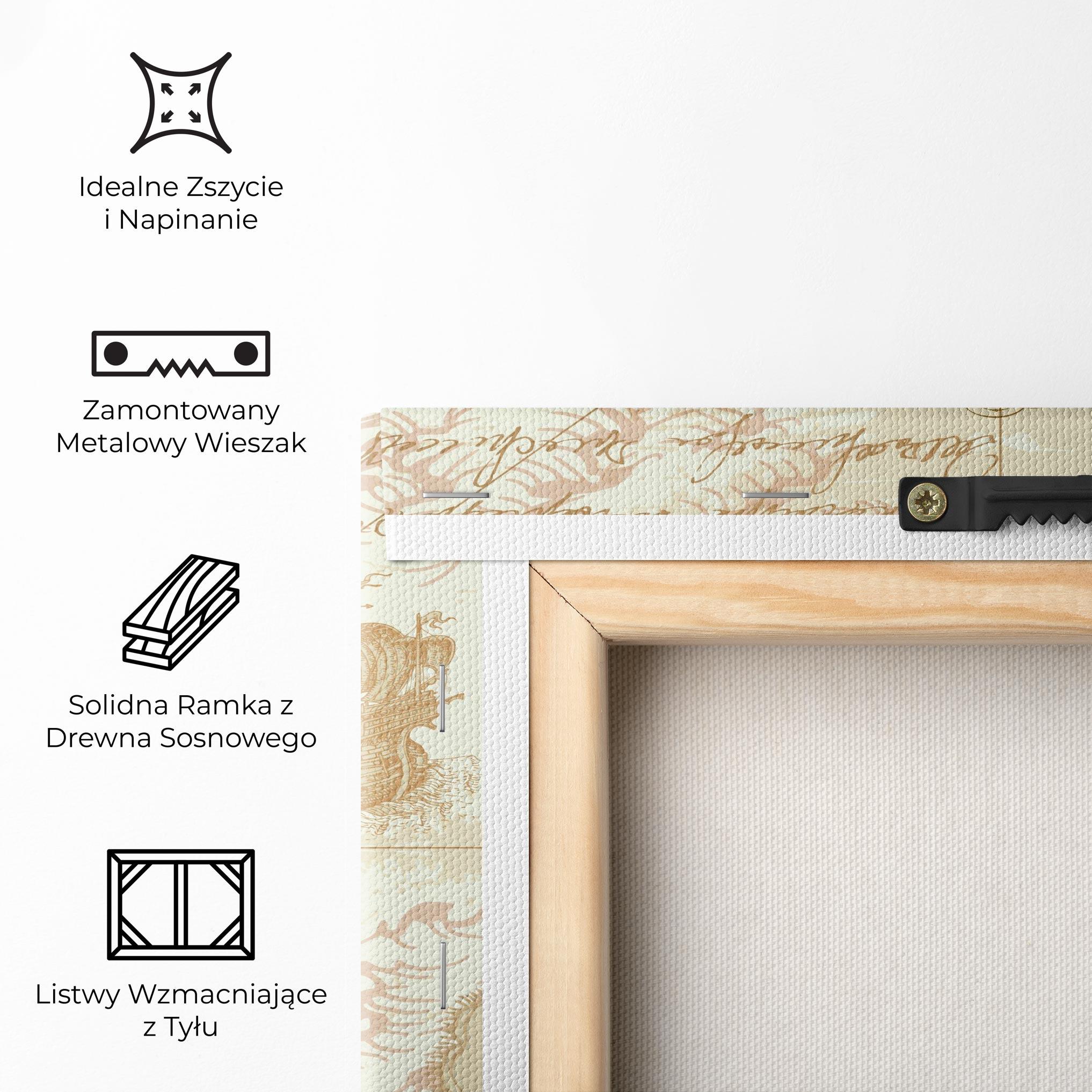 Obraz na Płótnie Cream Compass mockup 5