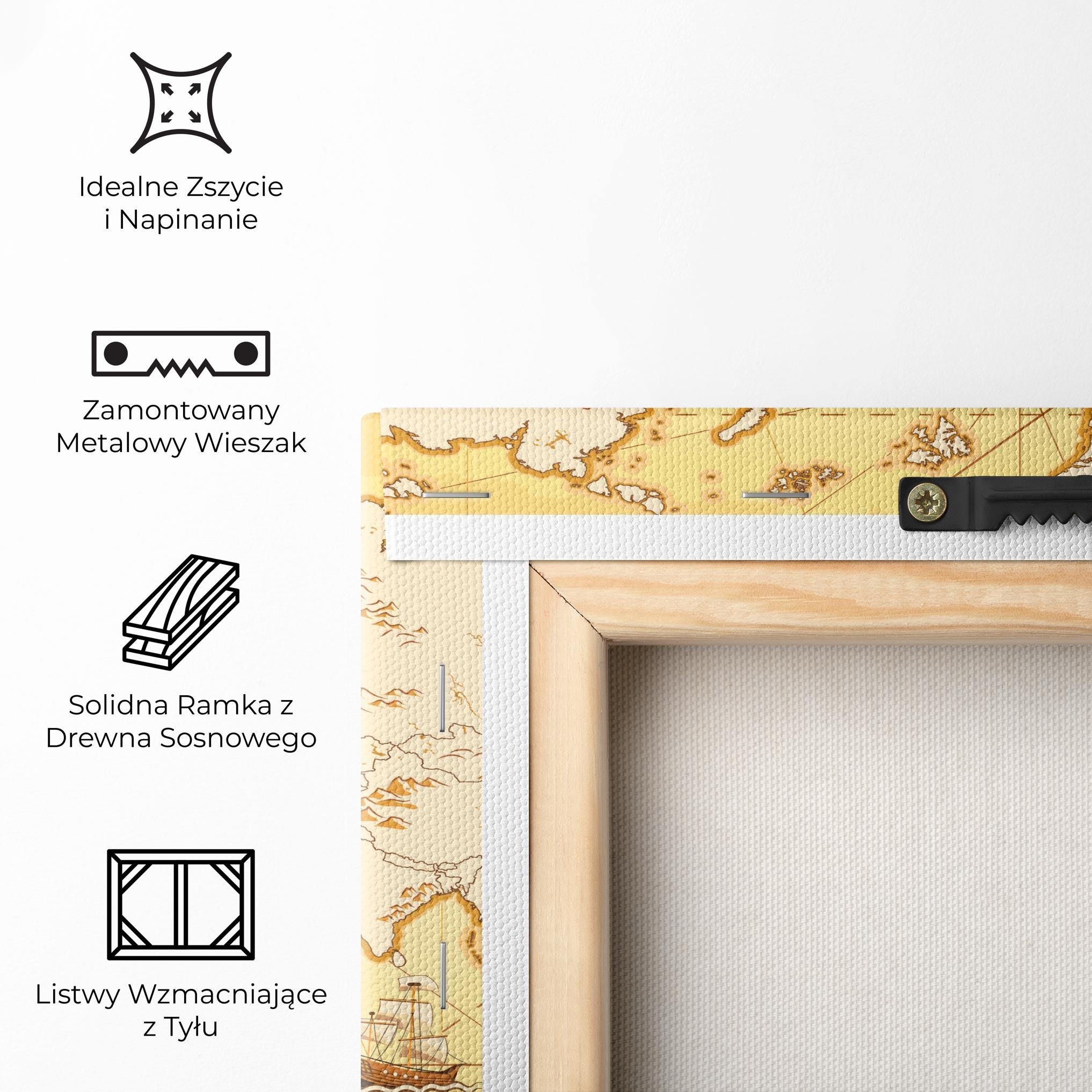 Obraz na Płótnie Gold Vintage Map mockup 5