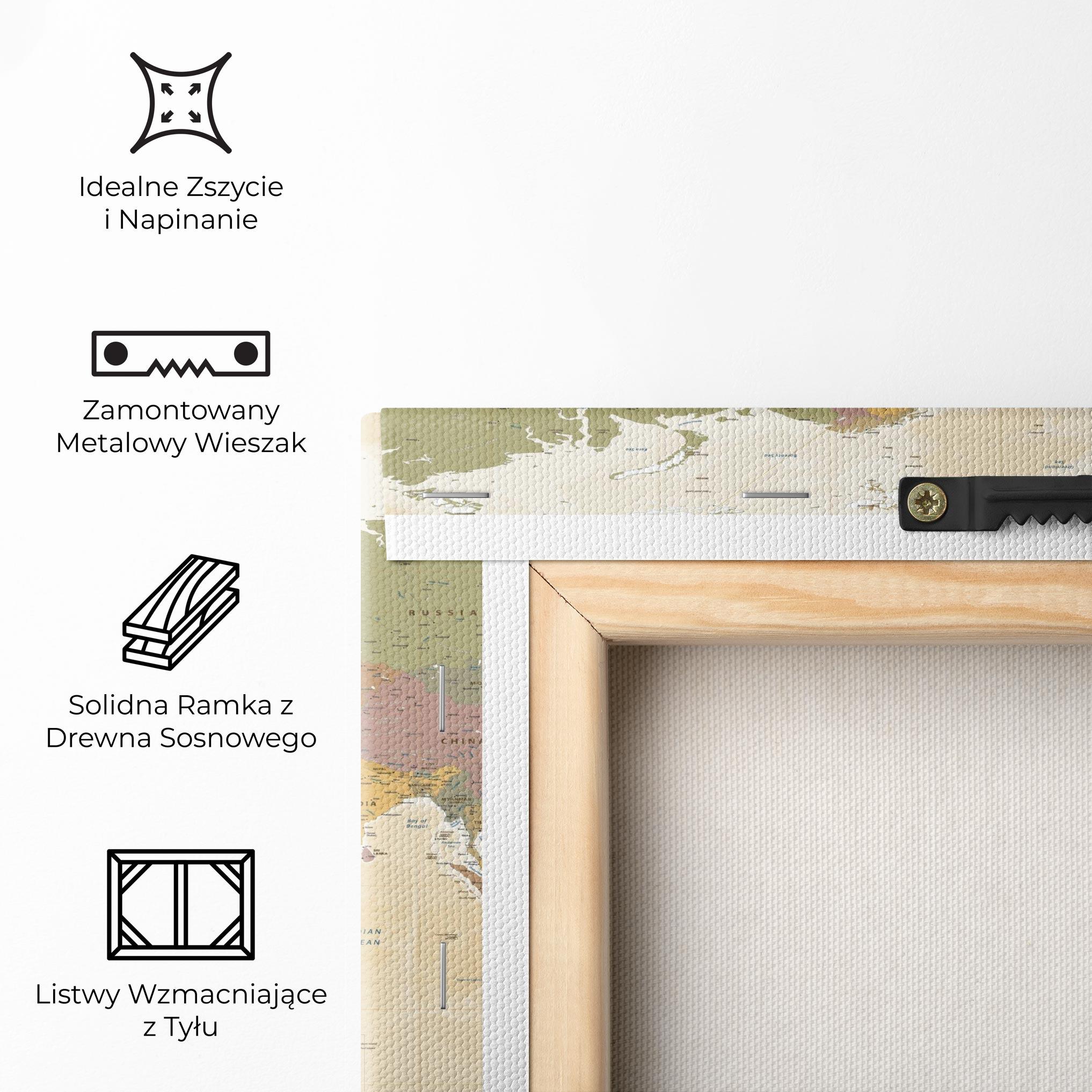 Obraz na Płótnie World Map Vintage mockup 5