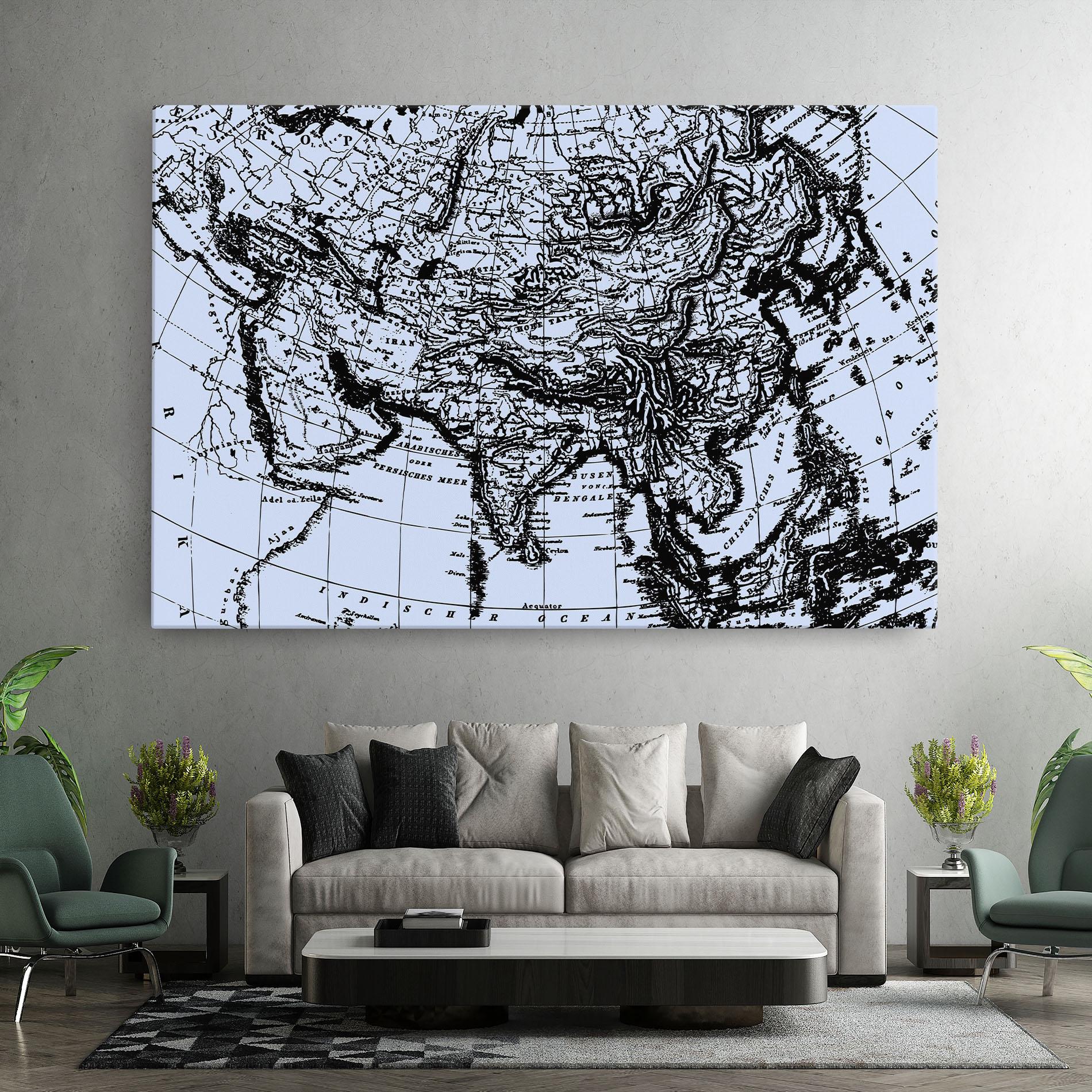 Obraz na Płótnie Blue Old Map mockup 7