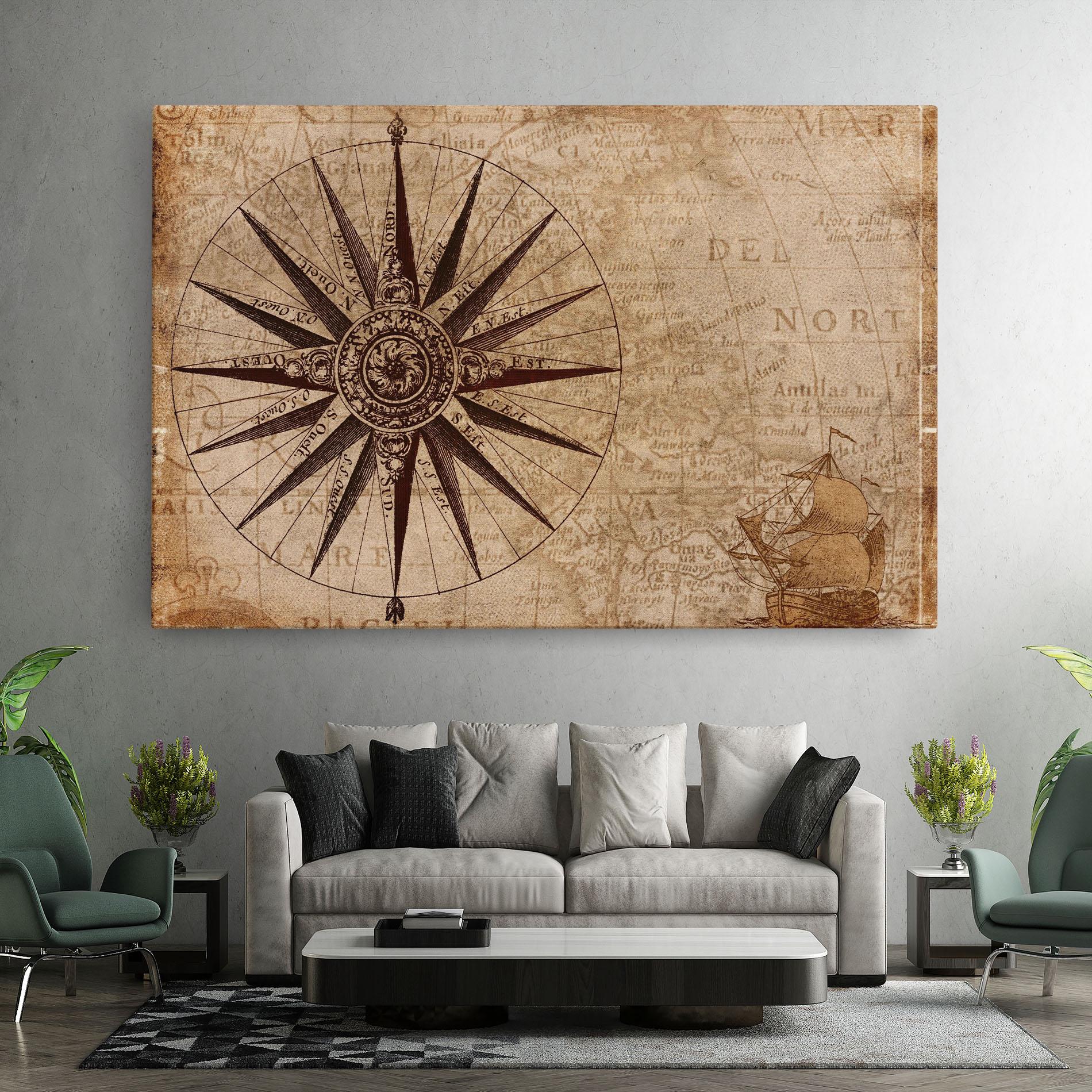 Obraz na Płótnie Vintage Map mockup 7