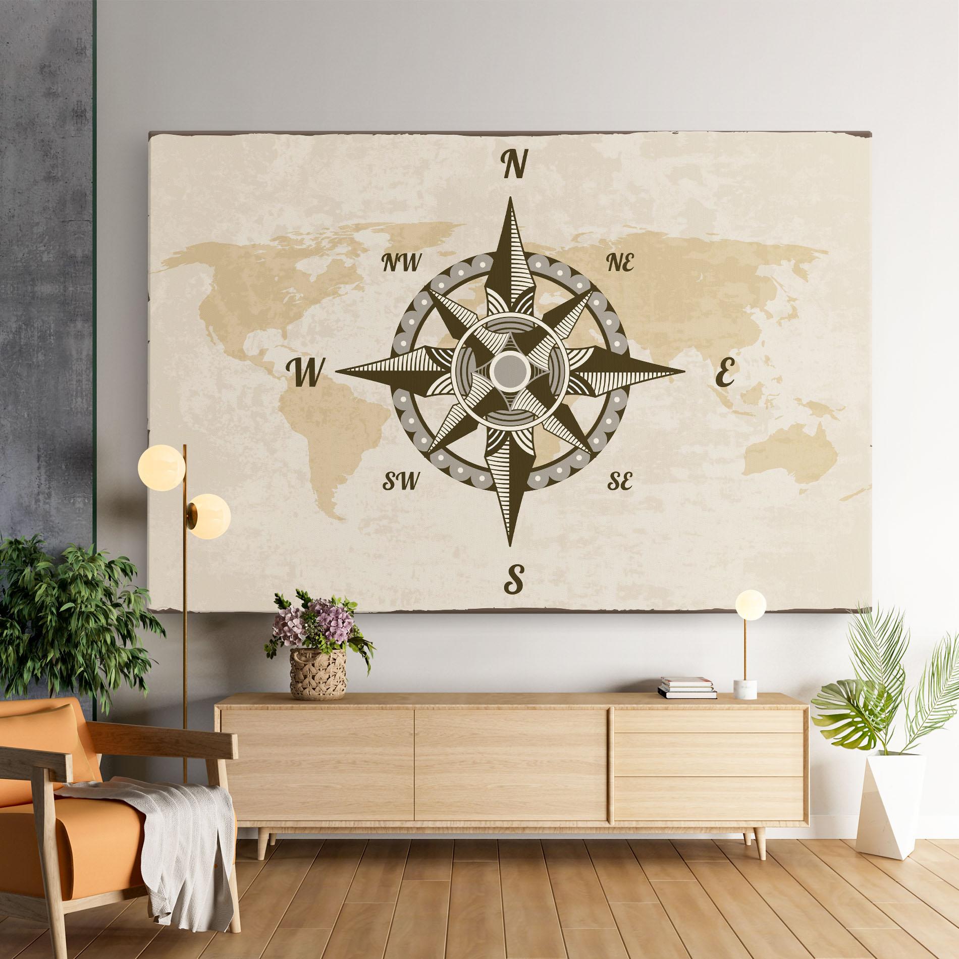 Obraz na Płótnie Nautical Compass mockup 9