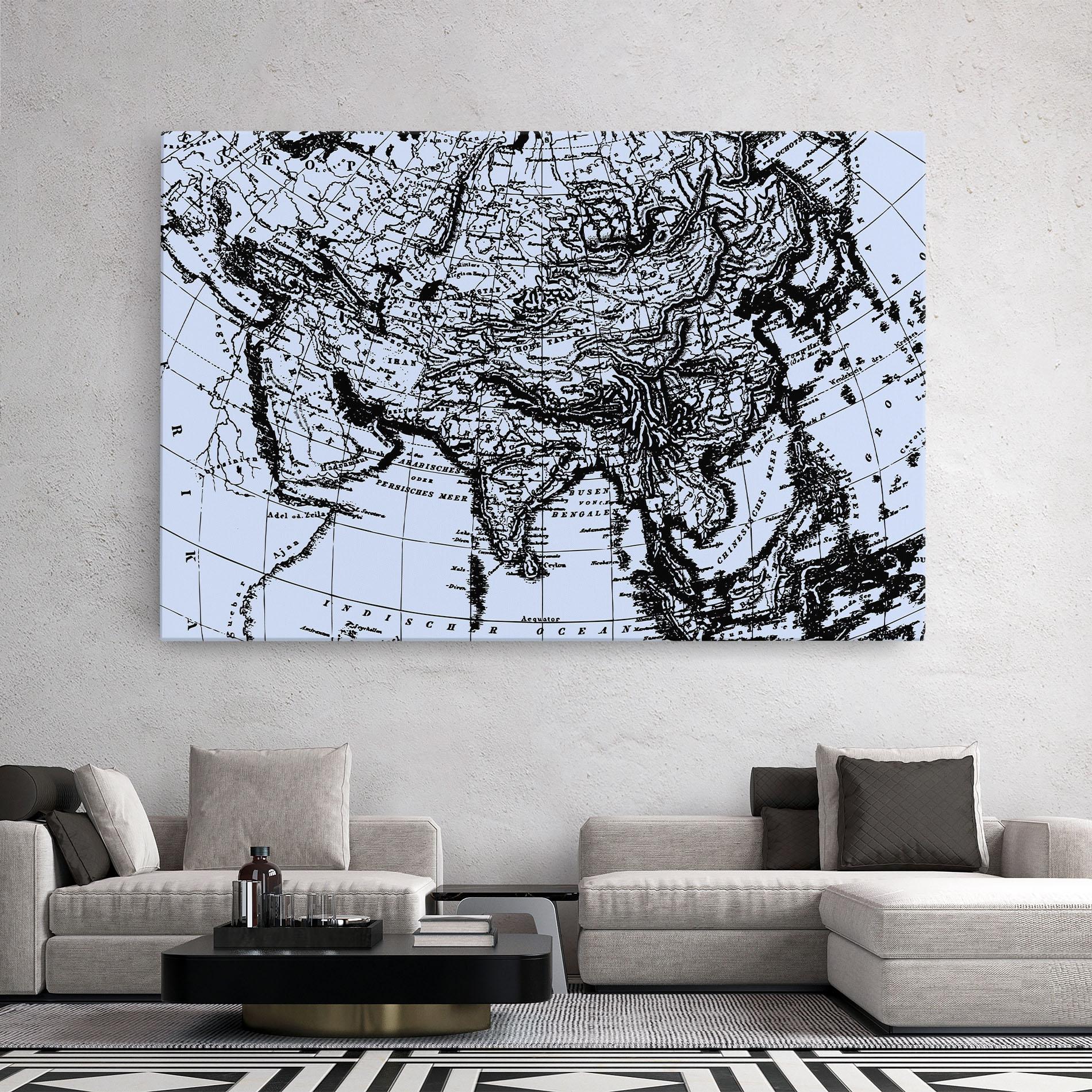 Obraz na Płótnie Blue Old Map mockup 2