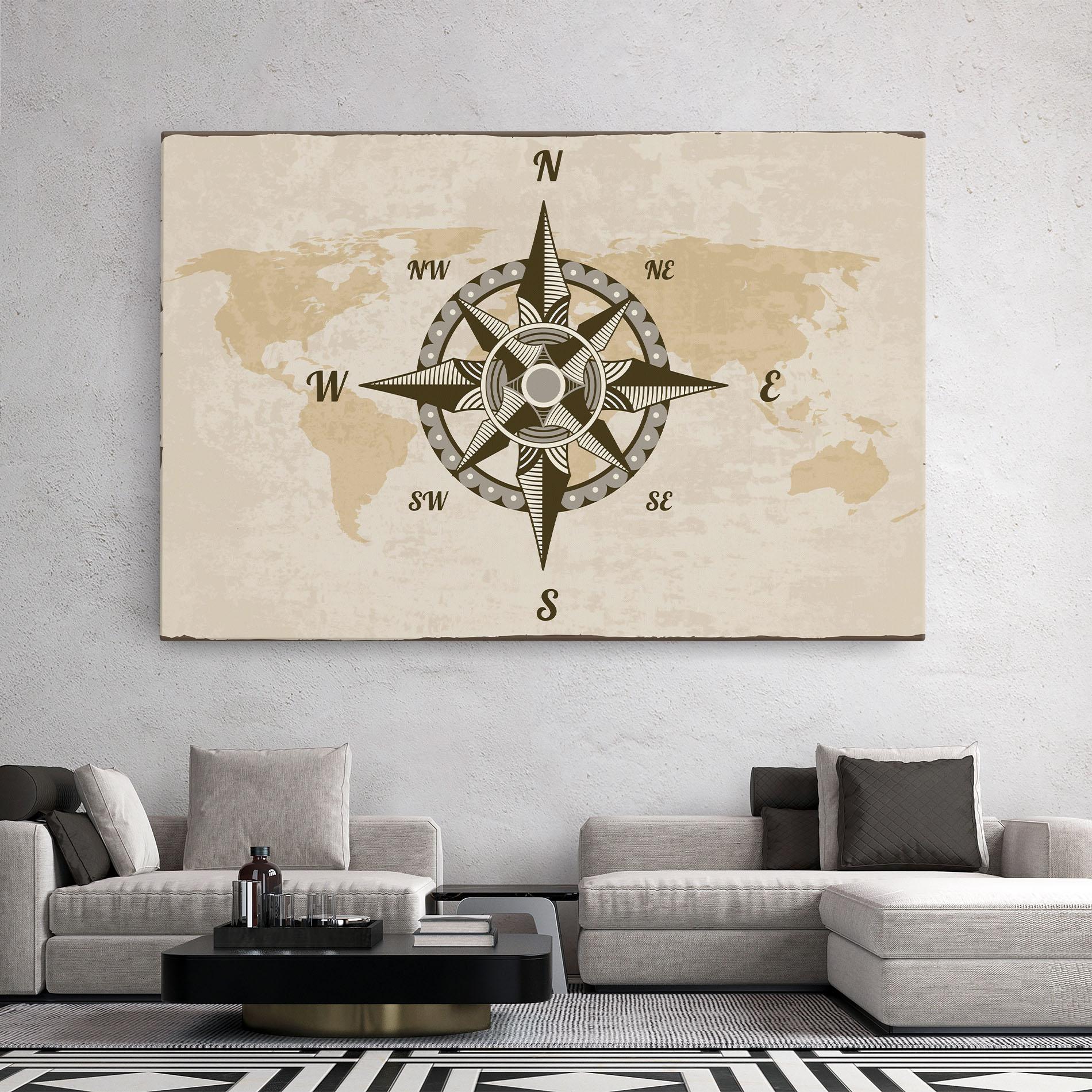 Obraz na Płótnie Nautical Compass mockup 2