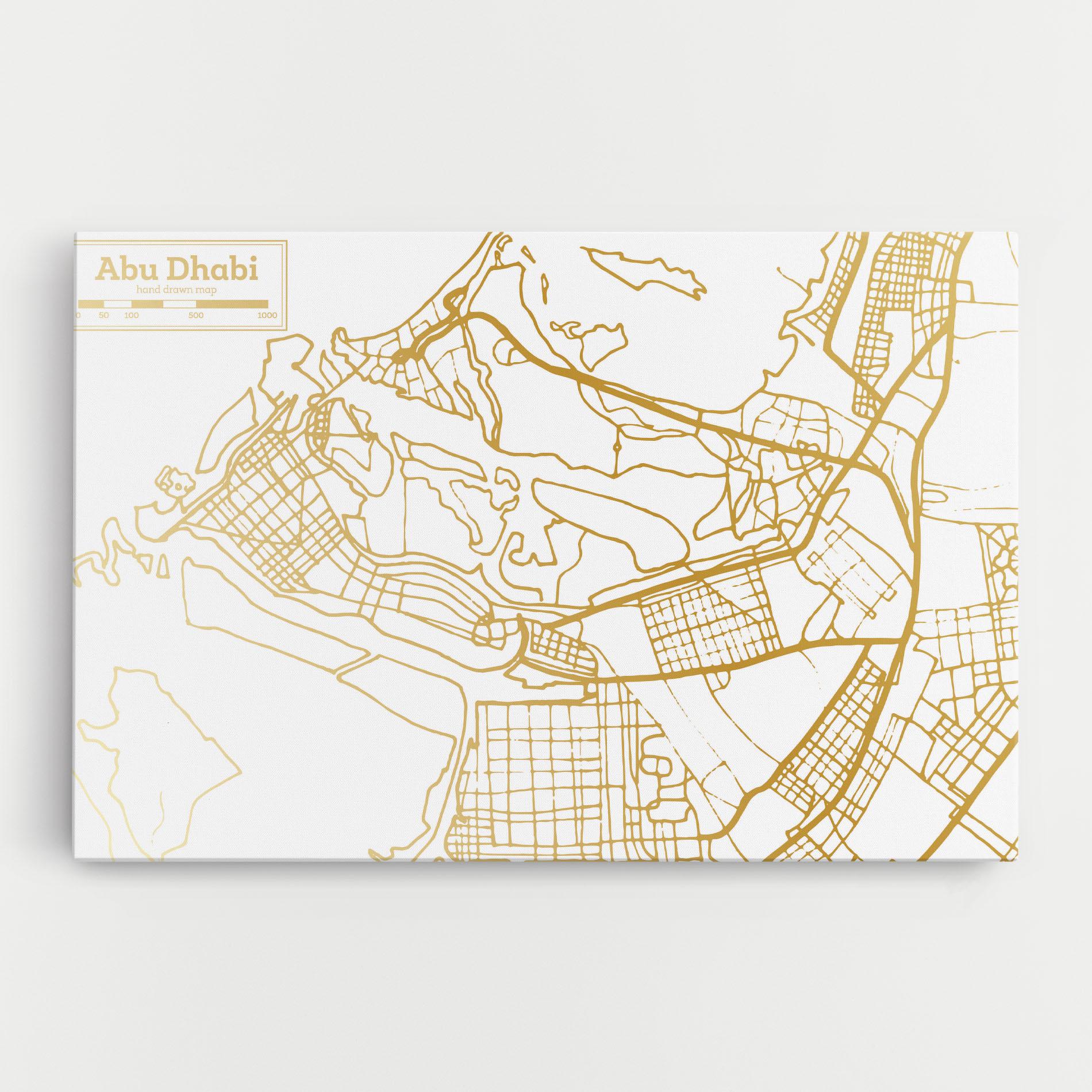Obraz na Płótnie Abu Dhabi Map mockup 0