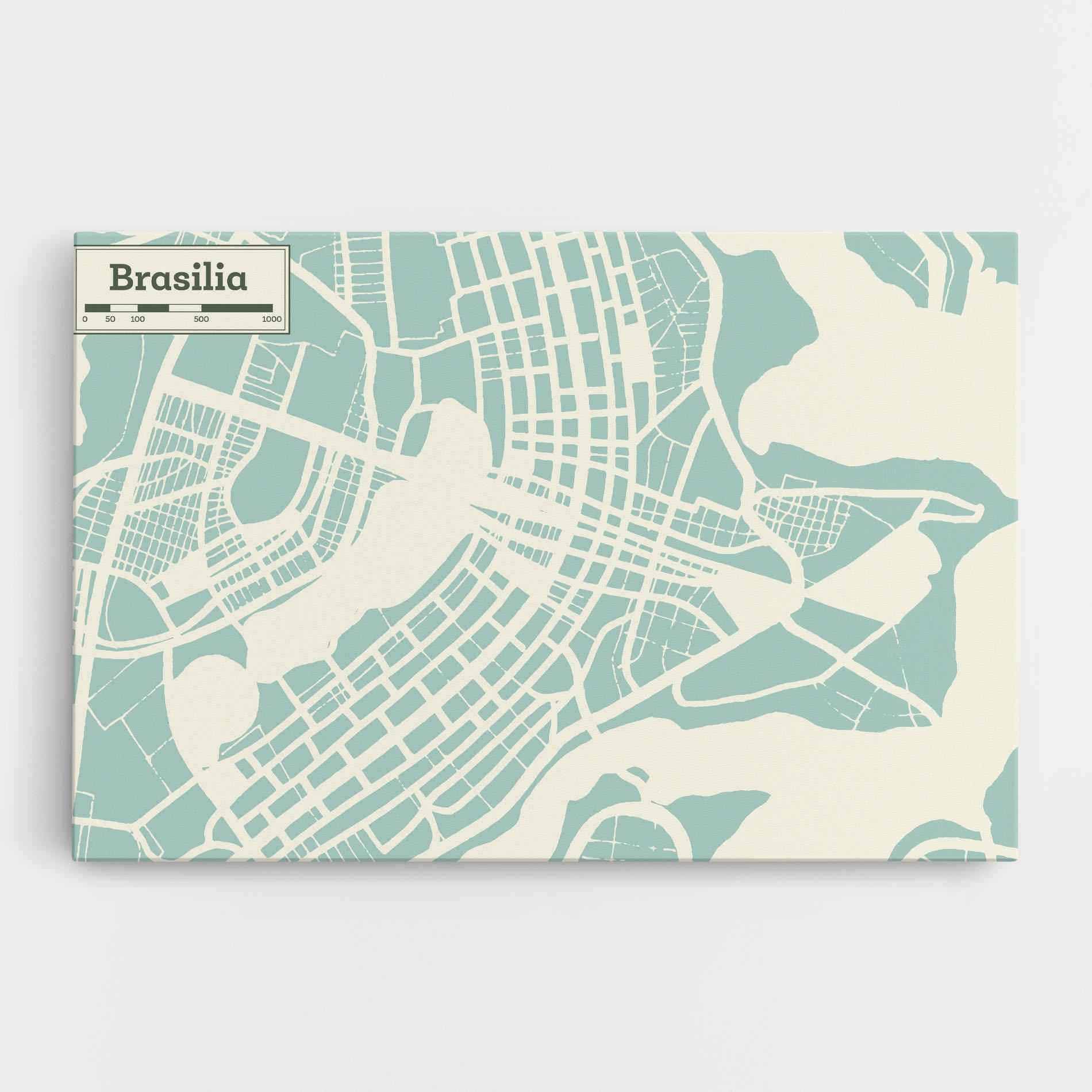 Obraz na Płótnie Brasilia Map mockup 0