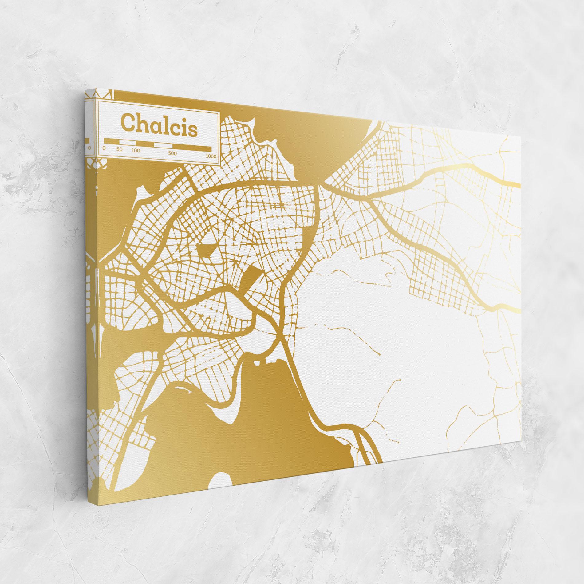 Obraz na Płótnie Chalcis Gold Map mockup 1