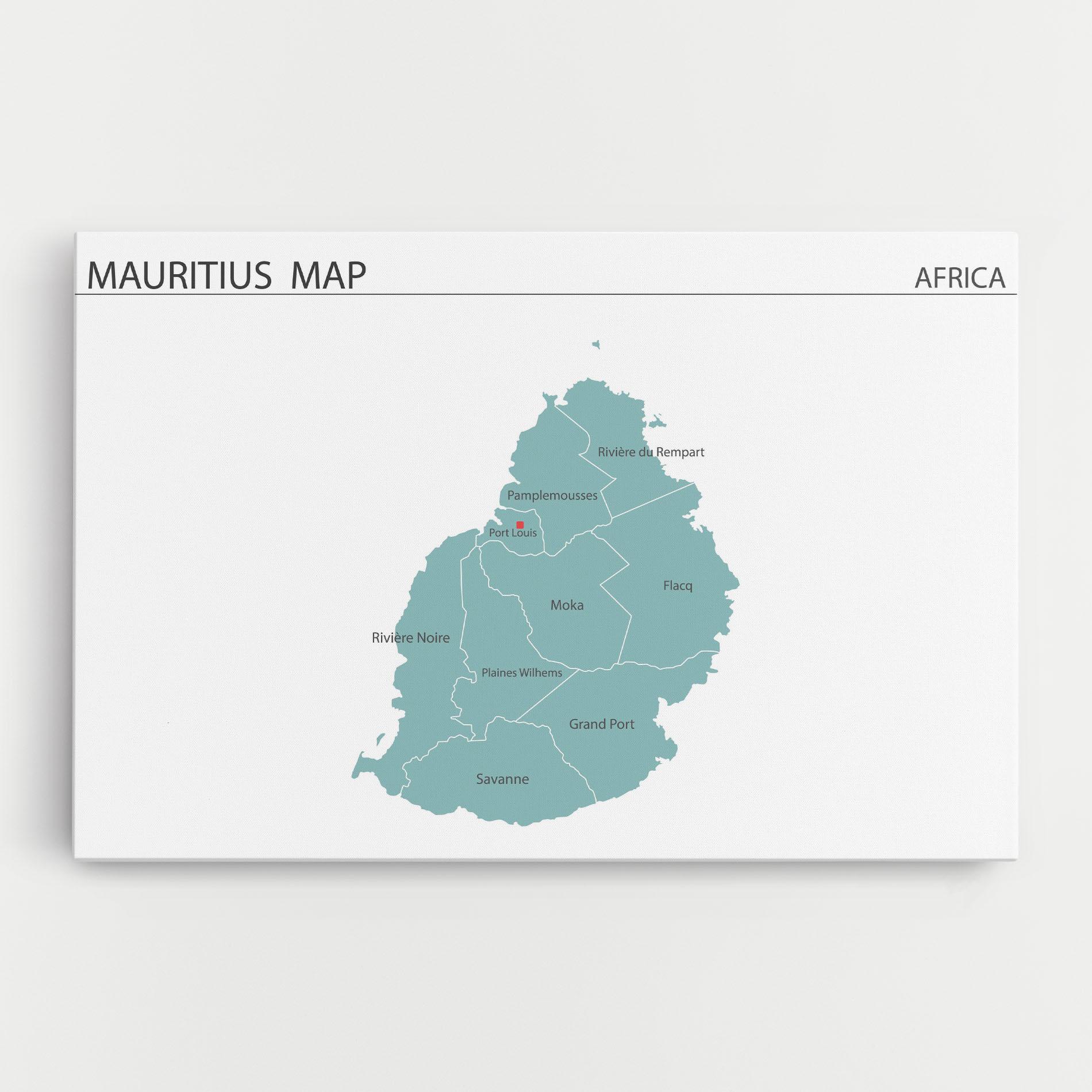 Obraz na Płótnie Mauritius Map mockup 0