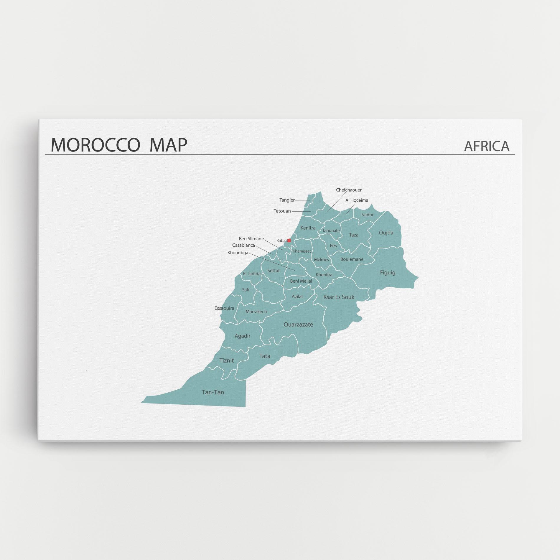 Obraz na Płótnie Morocco Map mockup 0