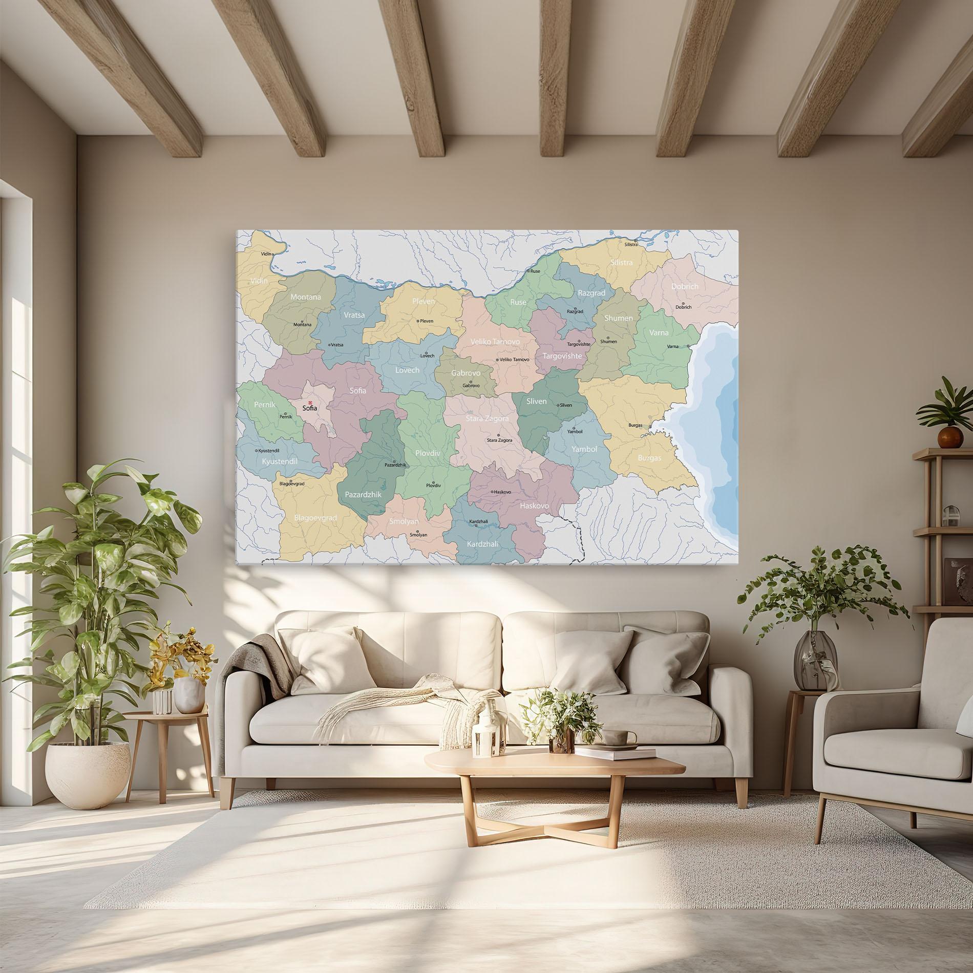 Obraz na Płótnie Bulgaria Map mockup 6