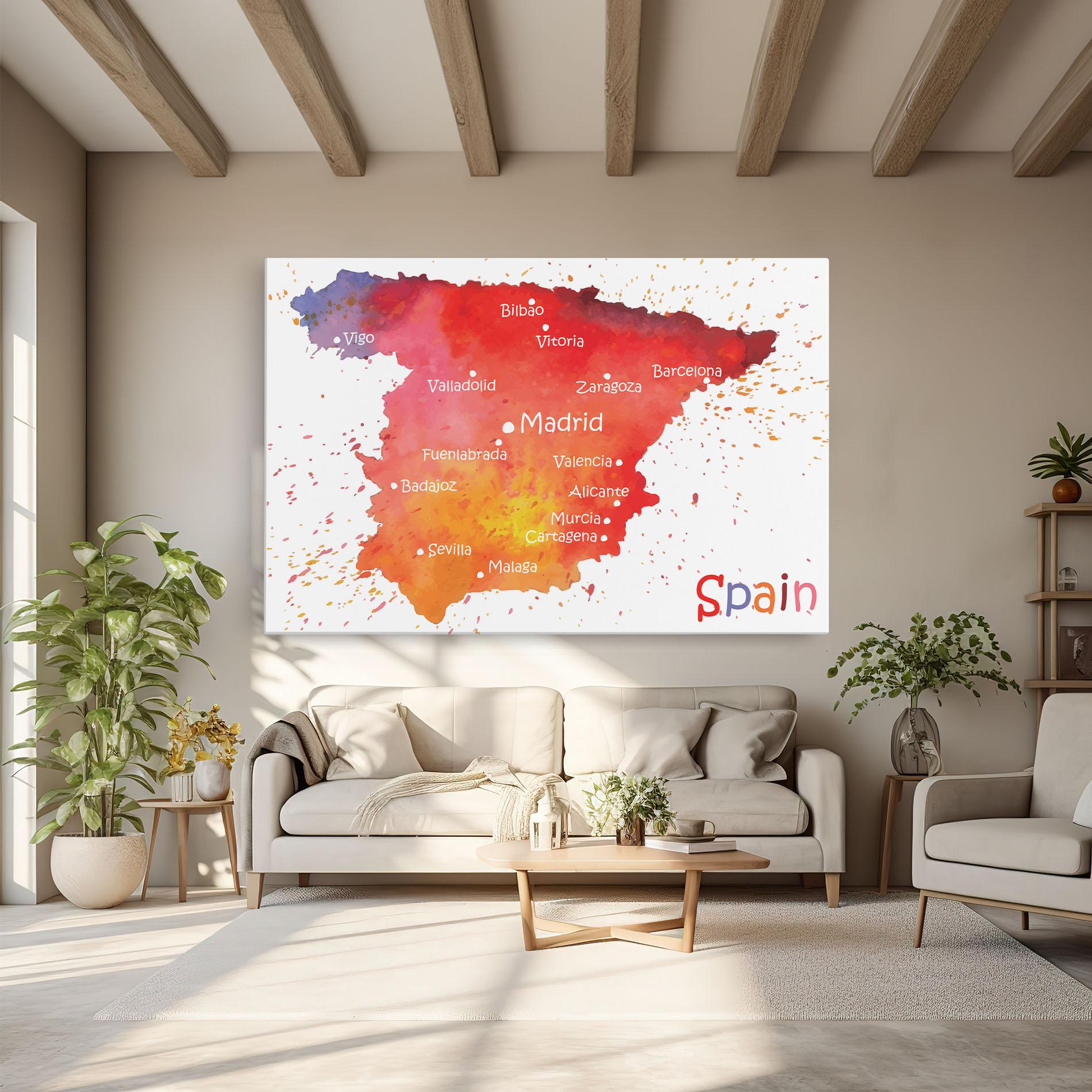 Obraz na Płótnie Spain Map mockup 6