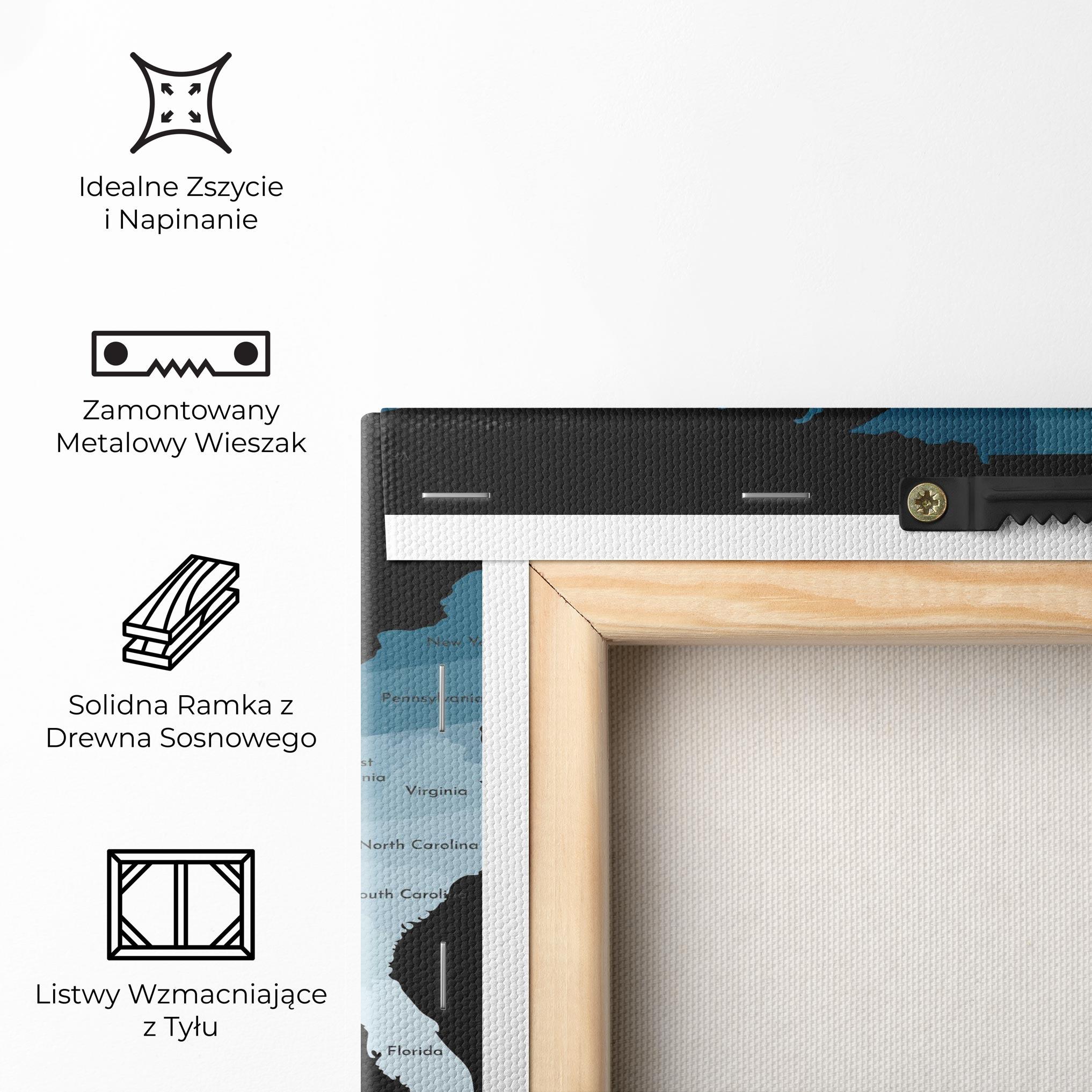 Obraz na Płótnie Sua Blue Map mockup 5