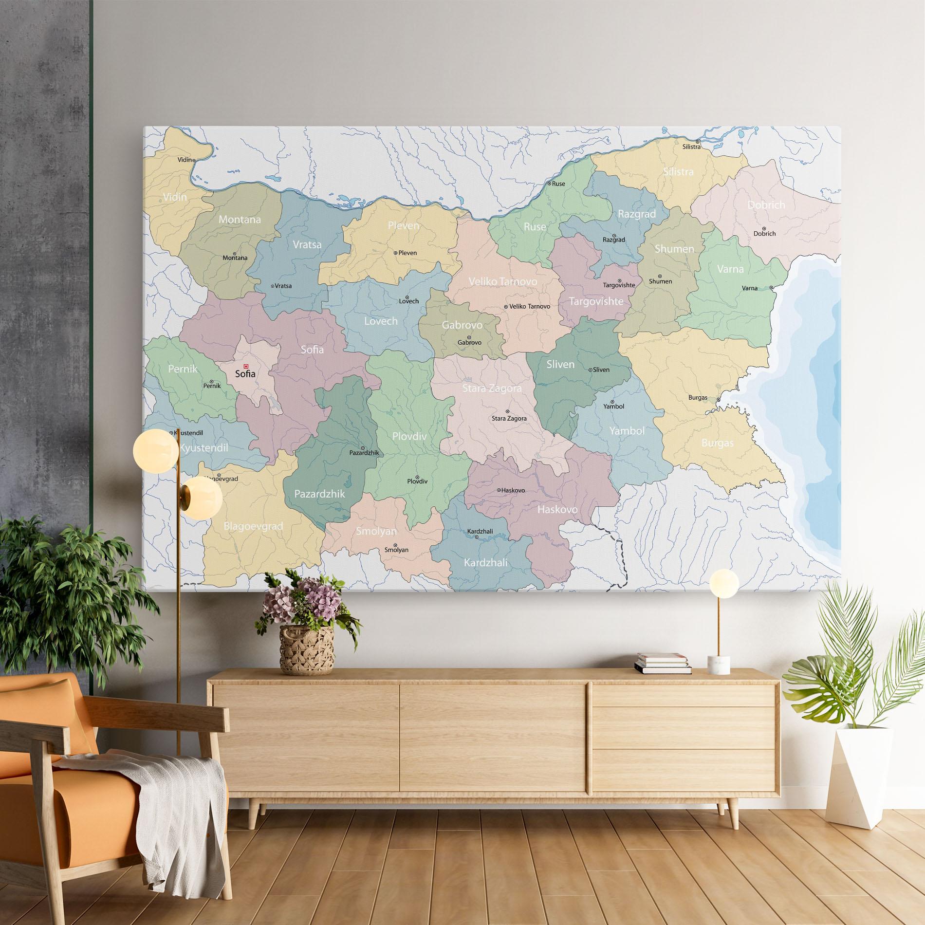 Obraz na Płótnie Bulgaria Map mockup 9