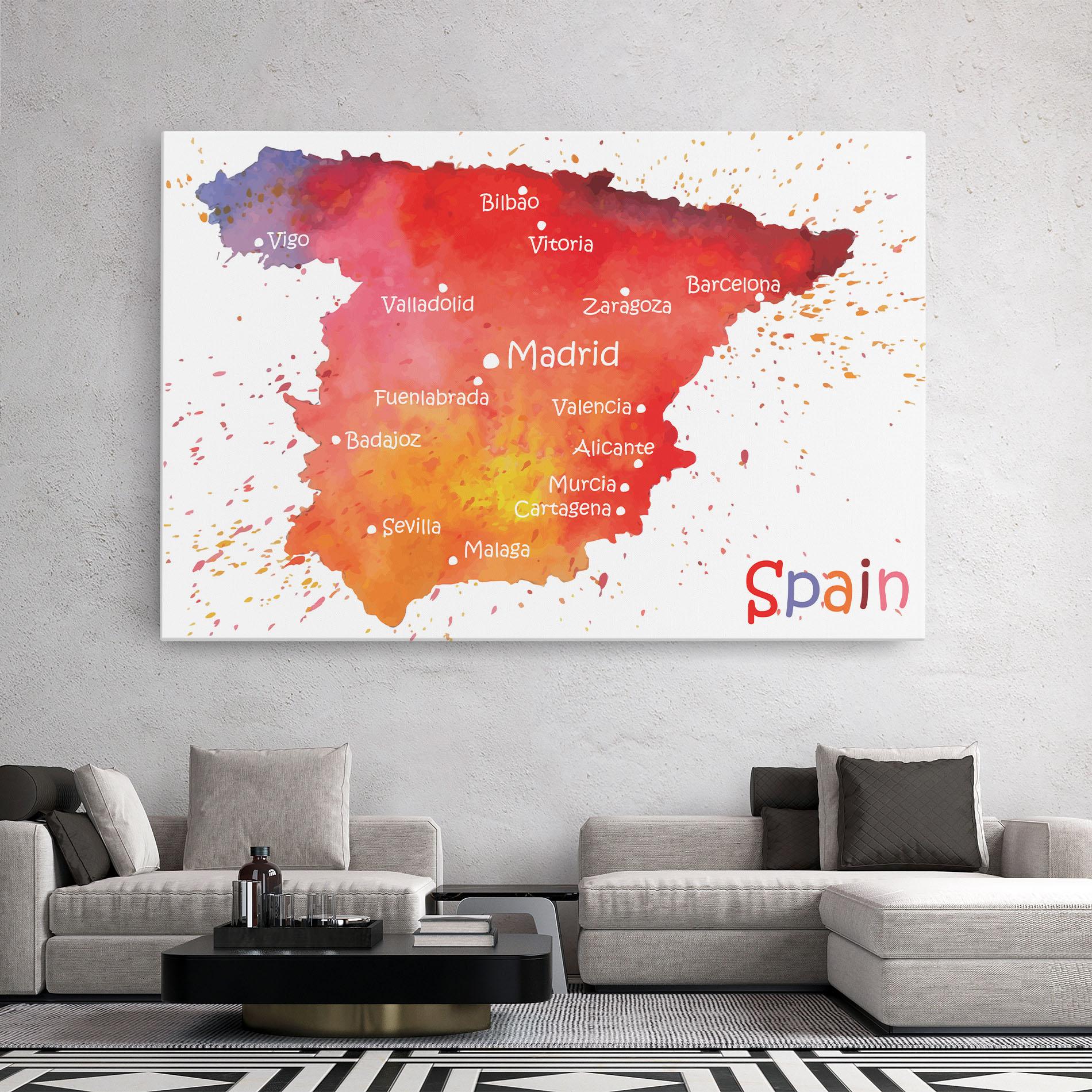 Obraz na Płótnie Spain Map mockup 2