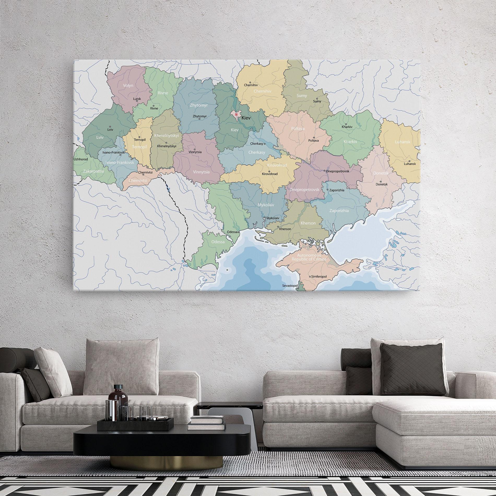 Obraz na Płótnie Ukraine Map mockup 2