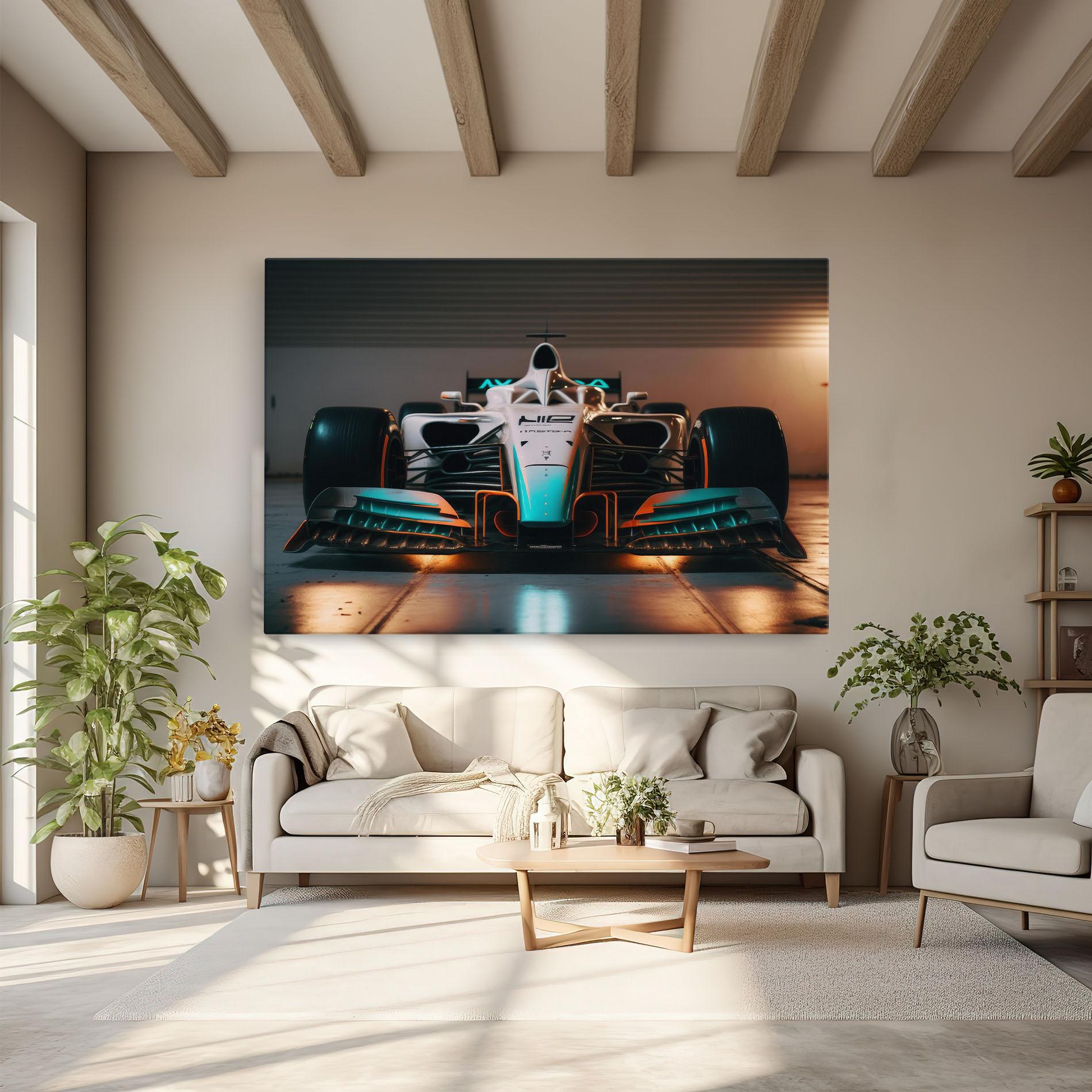 Obraz na Płótnie Blue White F1 mockup 6