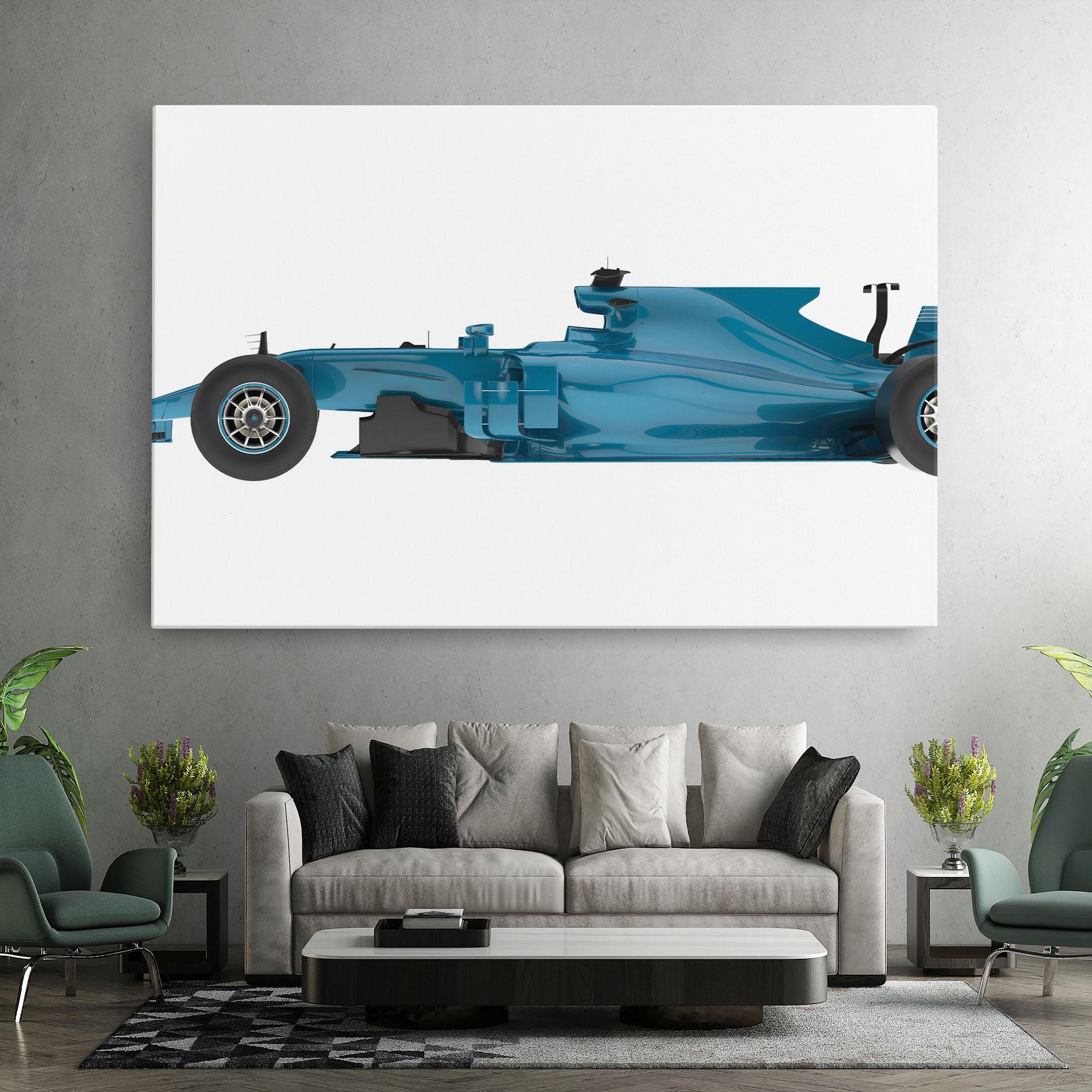Obraz na Płótnie Blue F1 Toy mockup 7