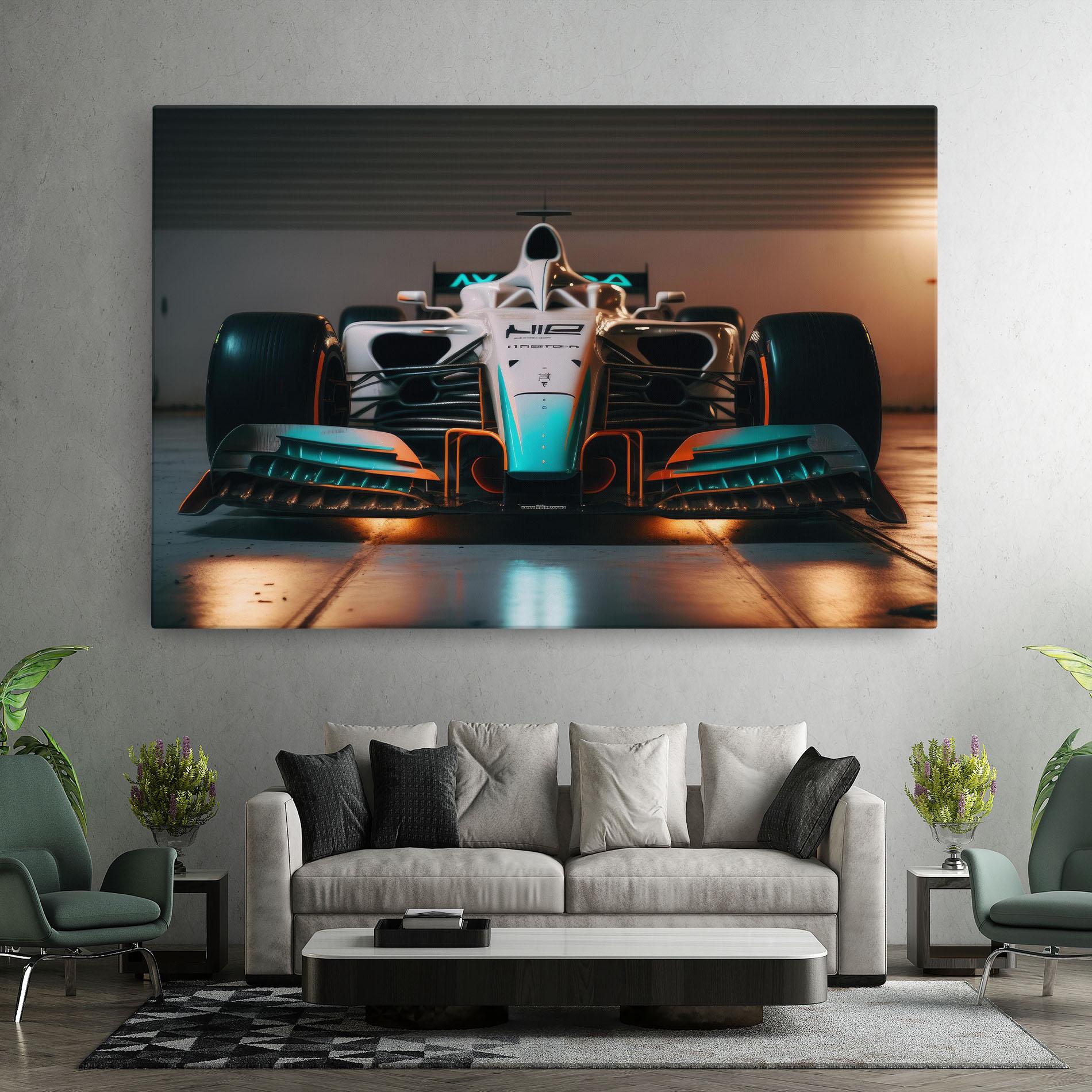 Obraz na Płótnie Blue White F1 mockup 7