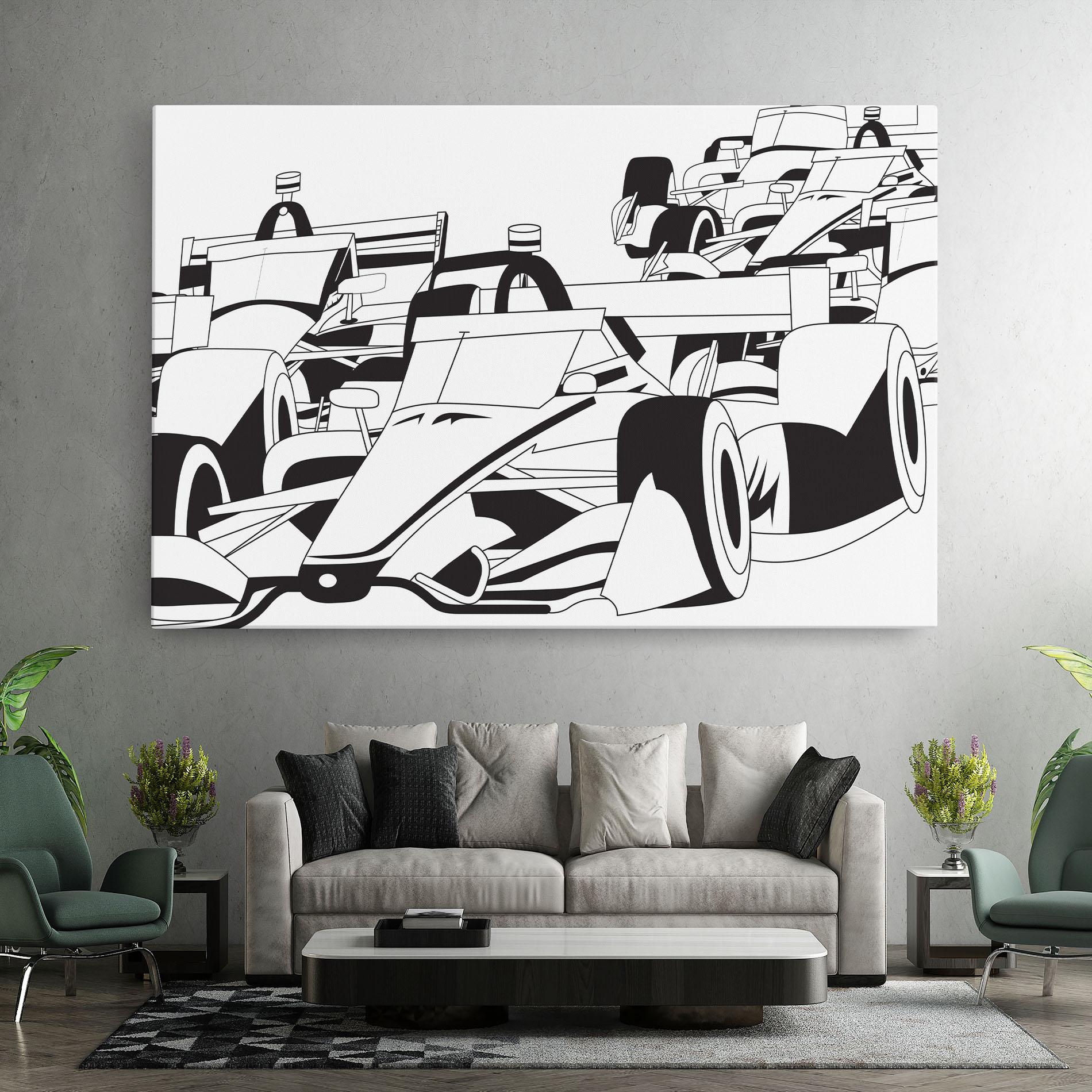 Obraz na Płótnie Grand Prix Cars mockup 7